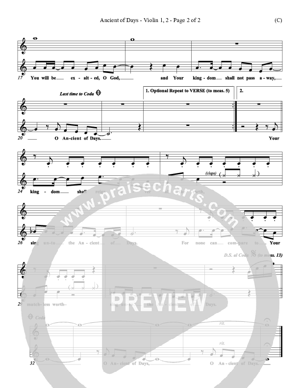 Ancient Of Days Violin 1/2 (Gary Sadler)