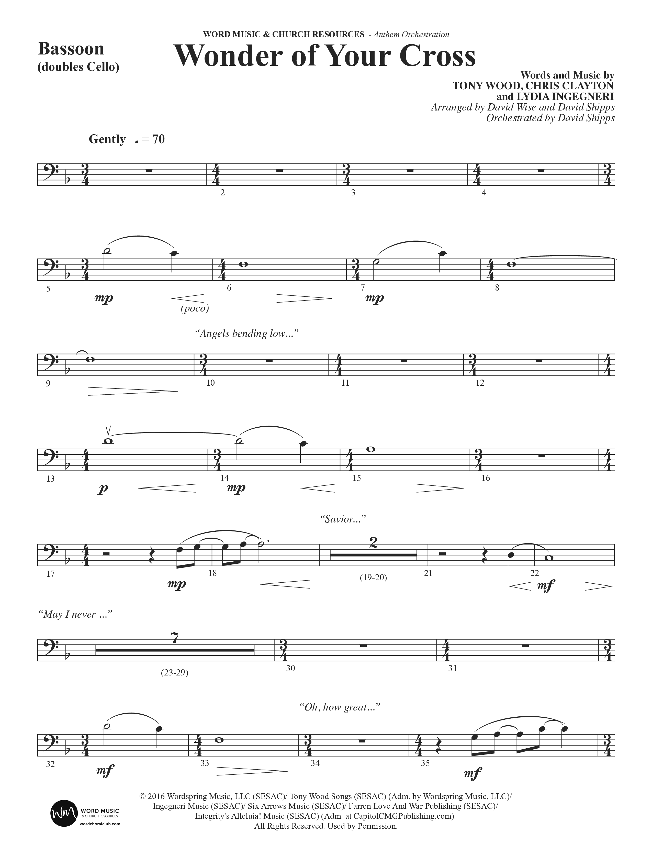 From The Day (Choral Anthem SATB) Bassoon (Word Music Choral / Orch. Daniel Semsen)