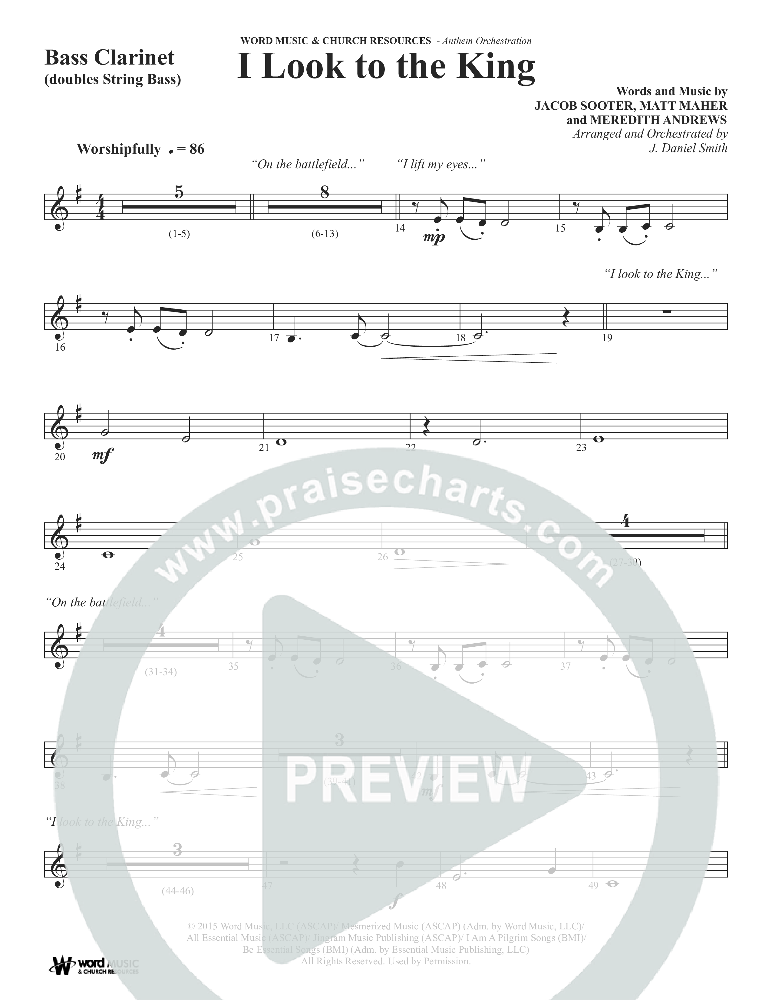 I Look To The King (Choral Anthem SATB) Bass Clarinet (Word Music Choral / Orch. J. Daniel Smith)