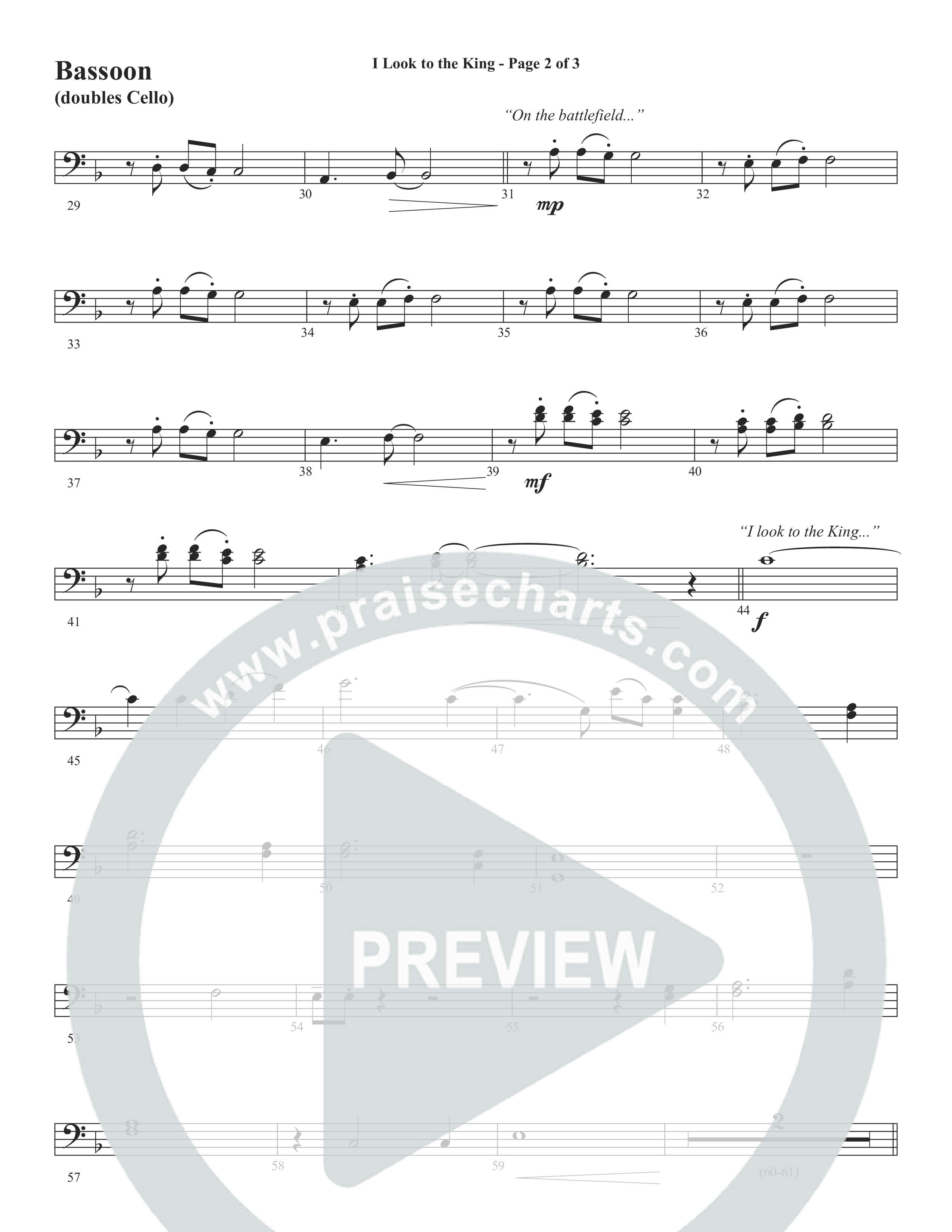 I Look To The King (Choral Anthem SATB) Bassoon (Word Music Choral / Orch. J. Daniel Smith)