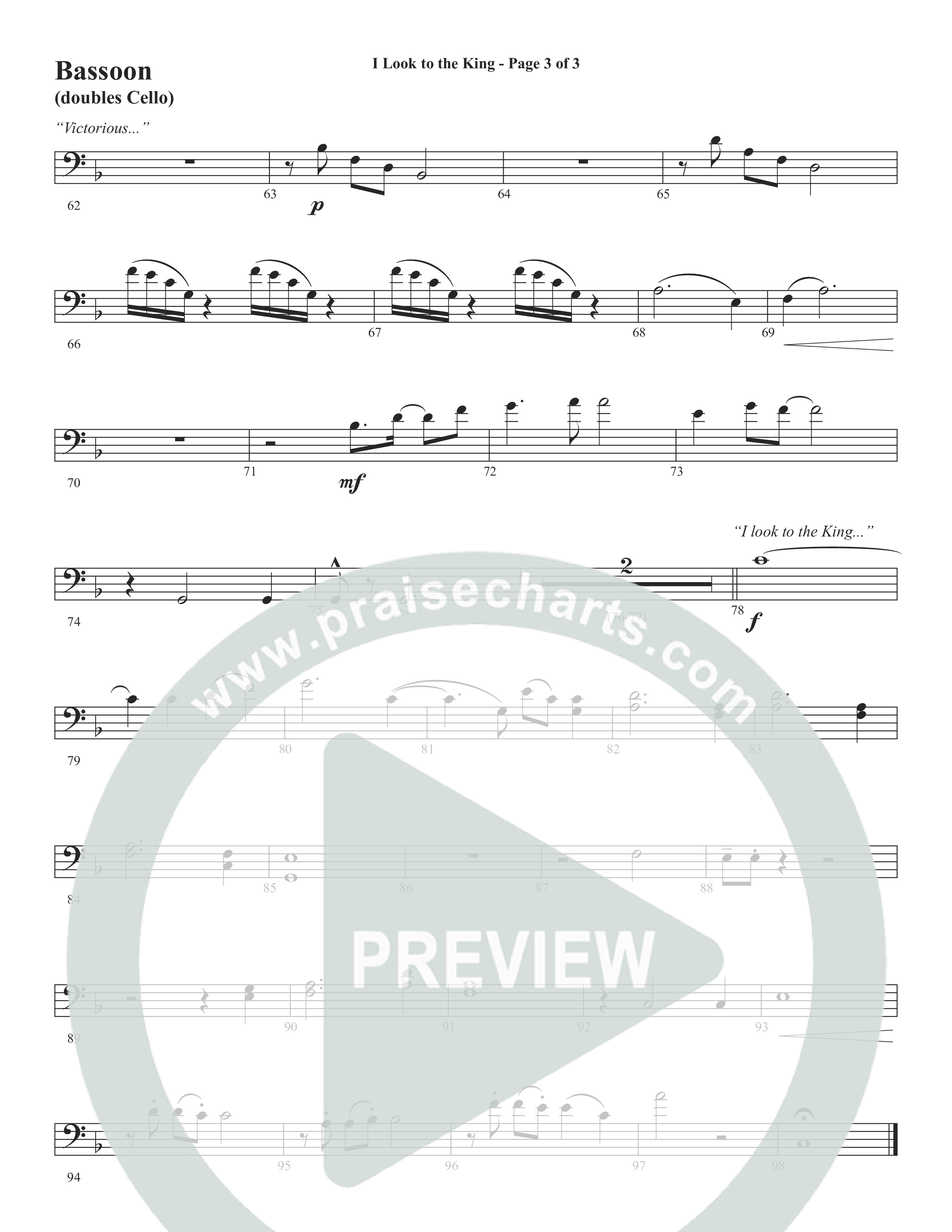 I Look To The King (Choral Anthem SATB) Bassoon (Word Music Choral / Orch. J. Daniel Smith)