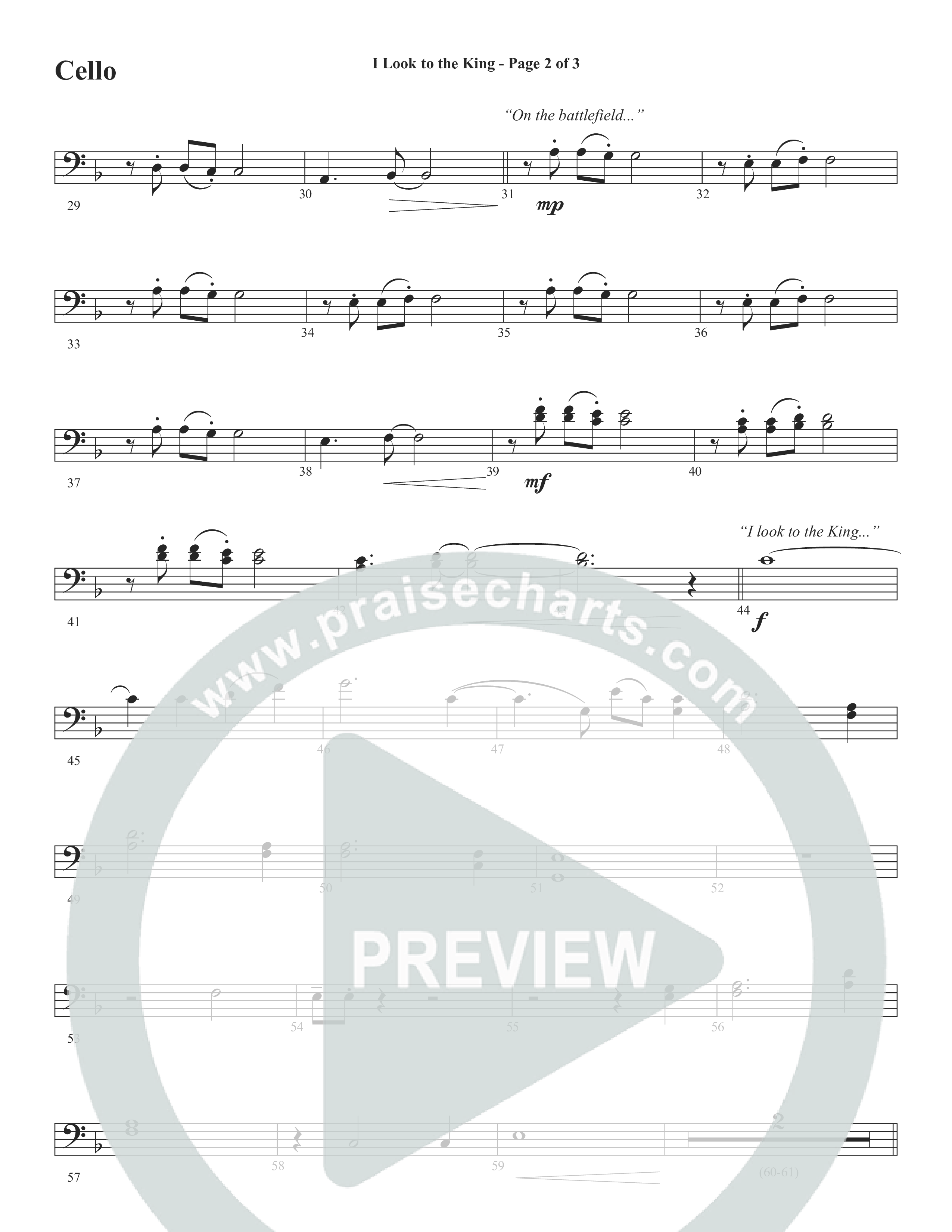 I Look To The King (Choral Anthem SATB) Cello (Word Music Choral / Orch. J. Daniel Smith)