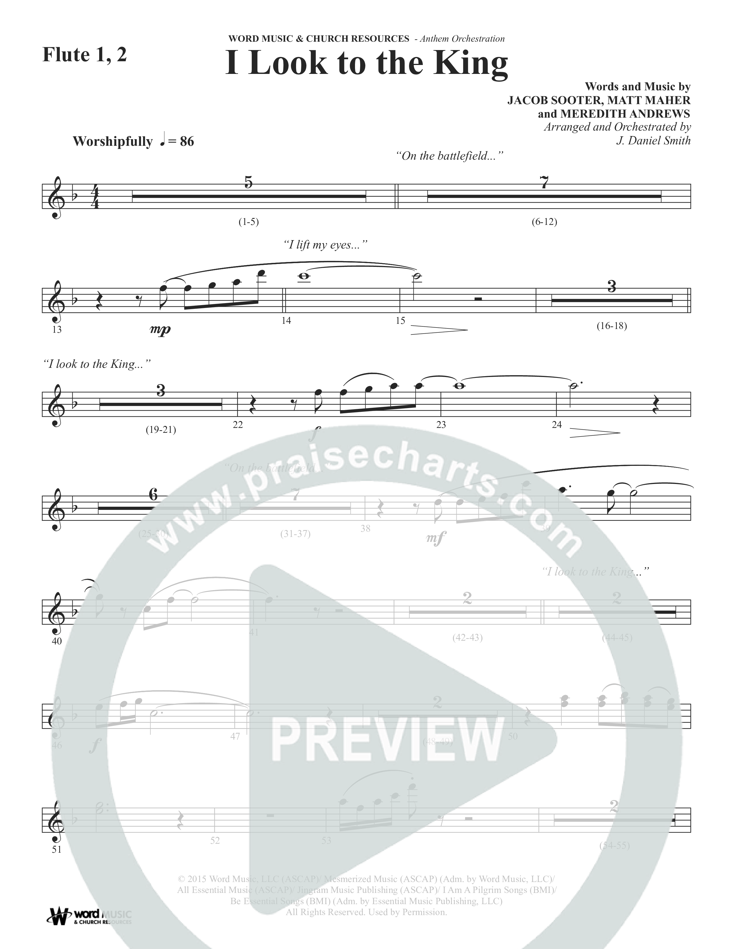 I Look To The King (Choral Anthem SATB) Flute 1/2 (Word Music Choral / Orch. J. Daniel Smith)