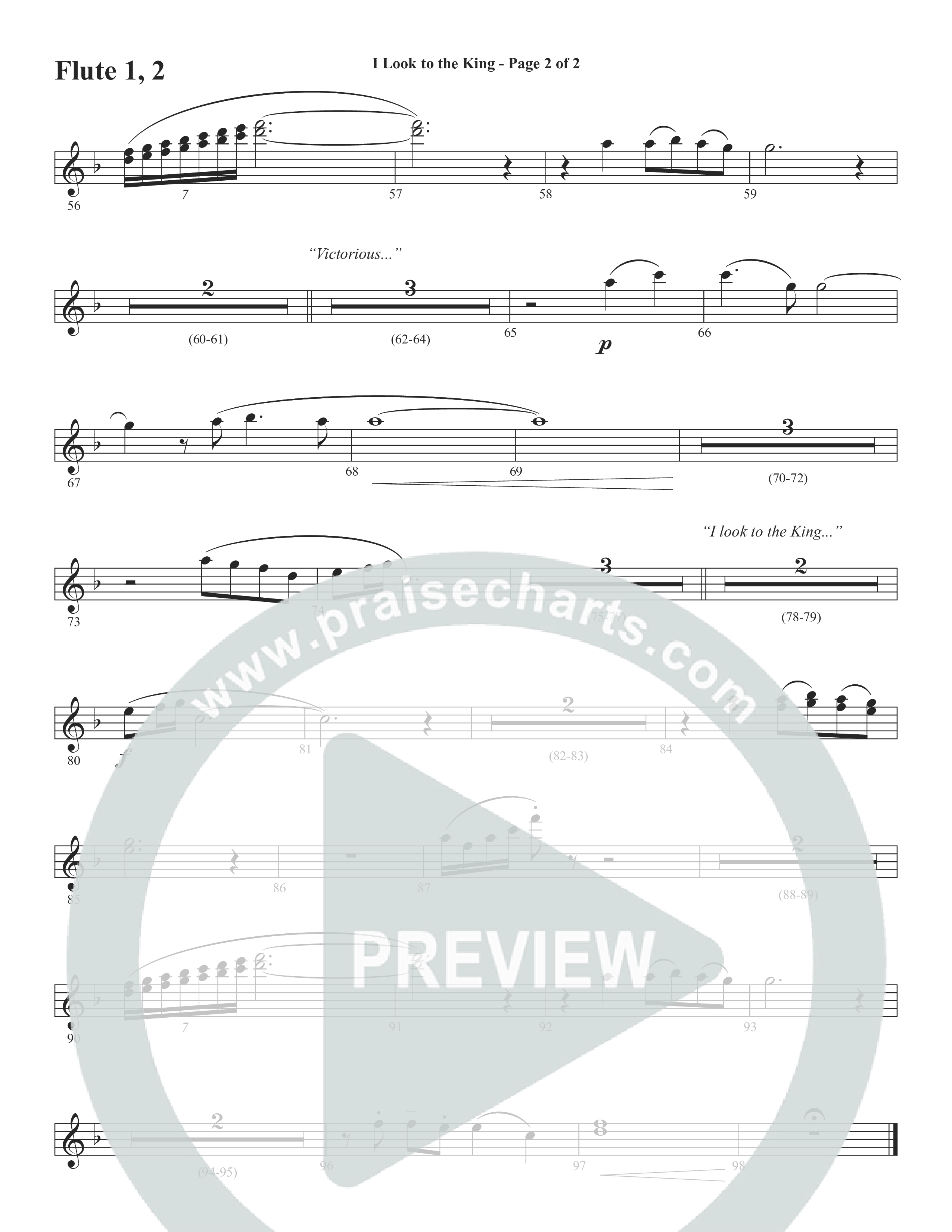 I Look To The King (Choral Anthem SATB) Flute 1/2 (Word Music Choral / Orch. J. Daniel Smith)