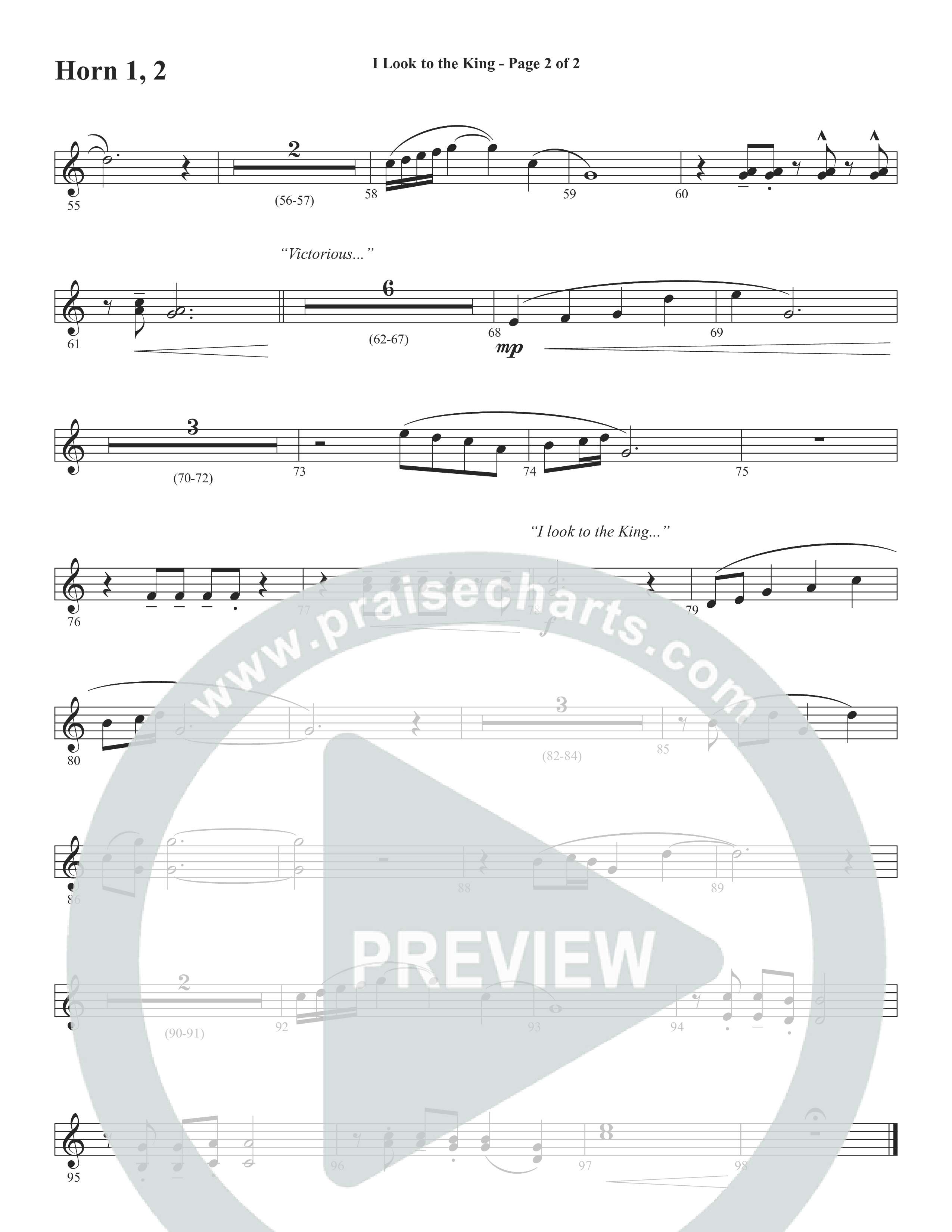 I Look To The King (Choral Anthem SATB) French Horn 1/2 (Word Music Choral / Orch. J. Daniel Smith)