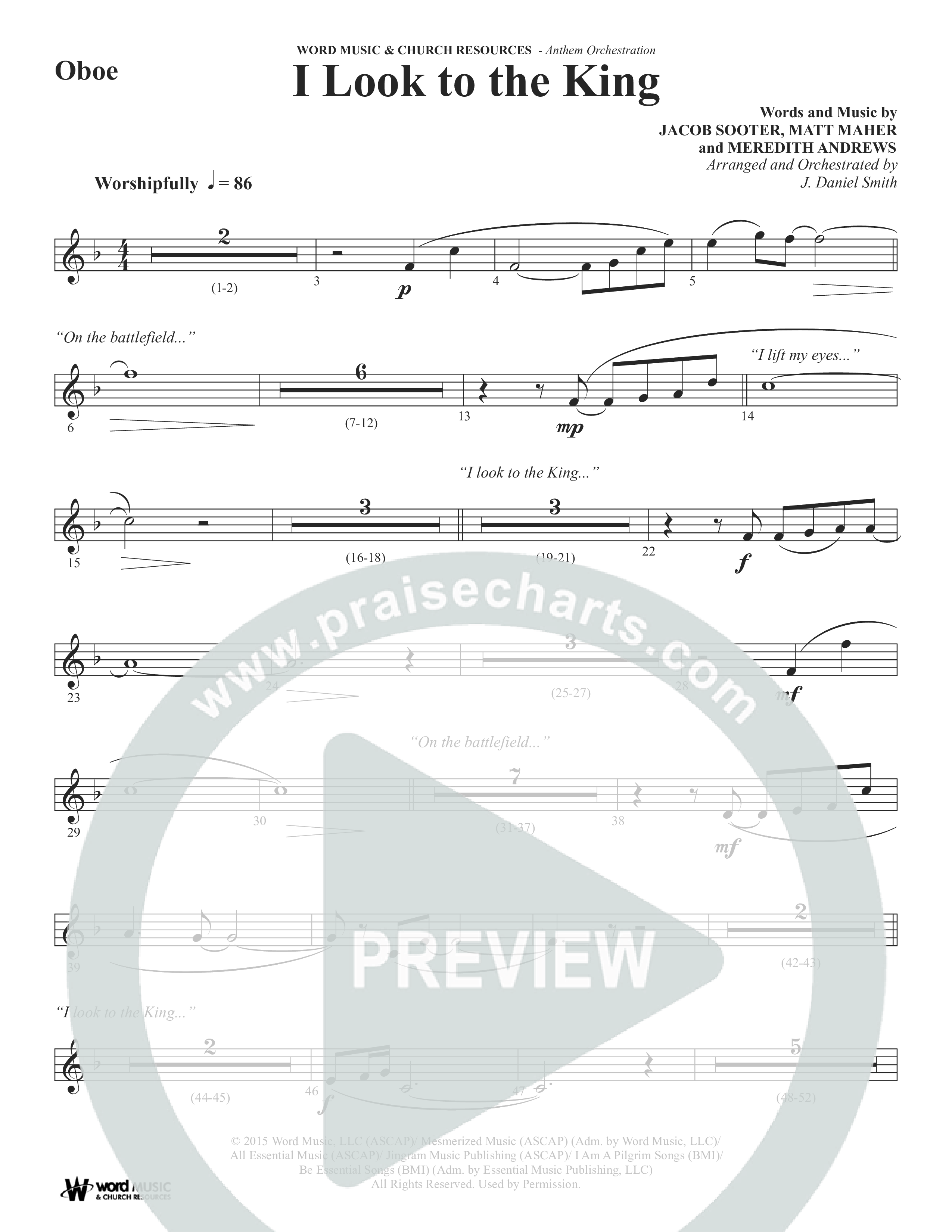 I Look To The King (Choral Anthem SATB) Oboe (Word Music Choral / Orch. J. Daniel Smith)