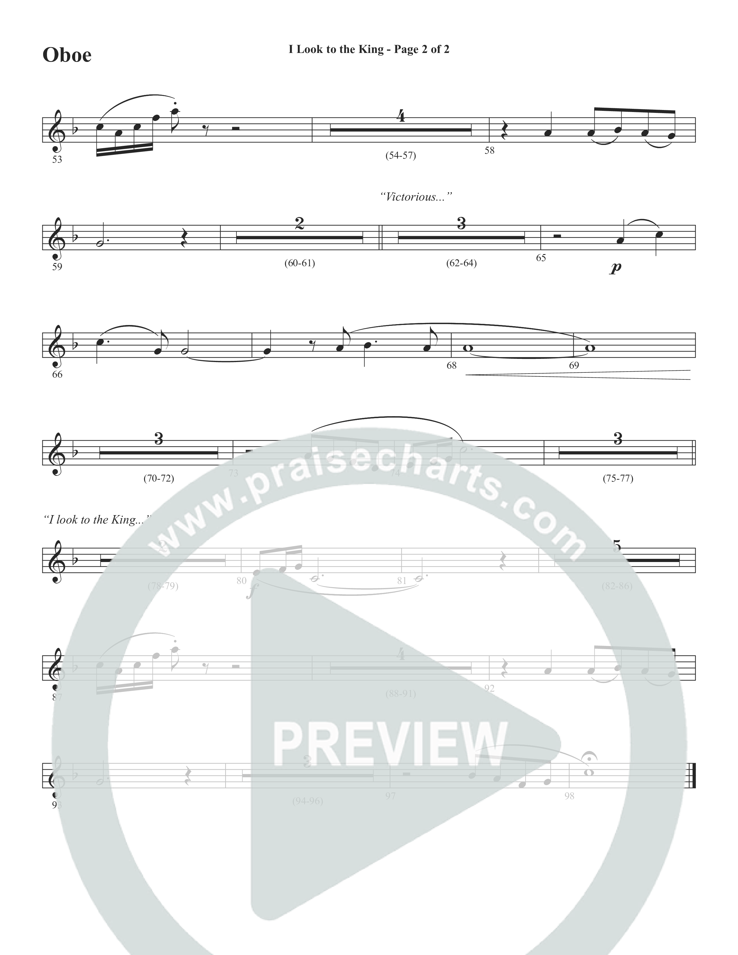 I Look To The King (Choral Anthem SATB) Oboe (Word Music Choral / Orch. J. Daniel Smith)
