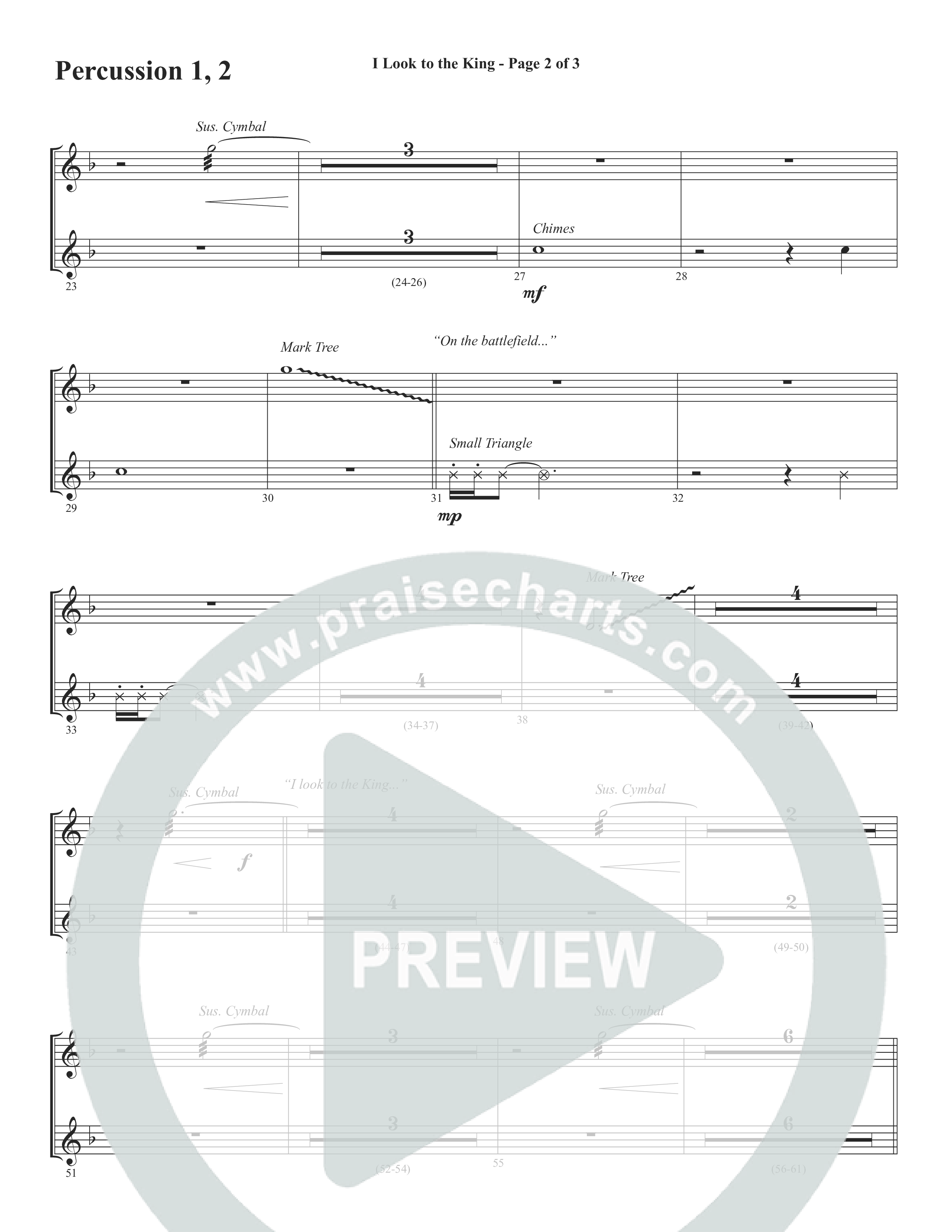 I Look To The King (Choral Anthem SATB) Percussion (Word Music Choral / Orch. J. Daniel Smith)