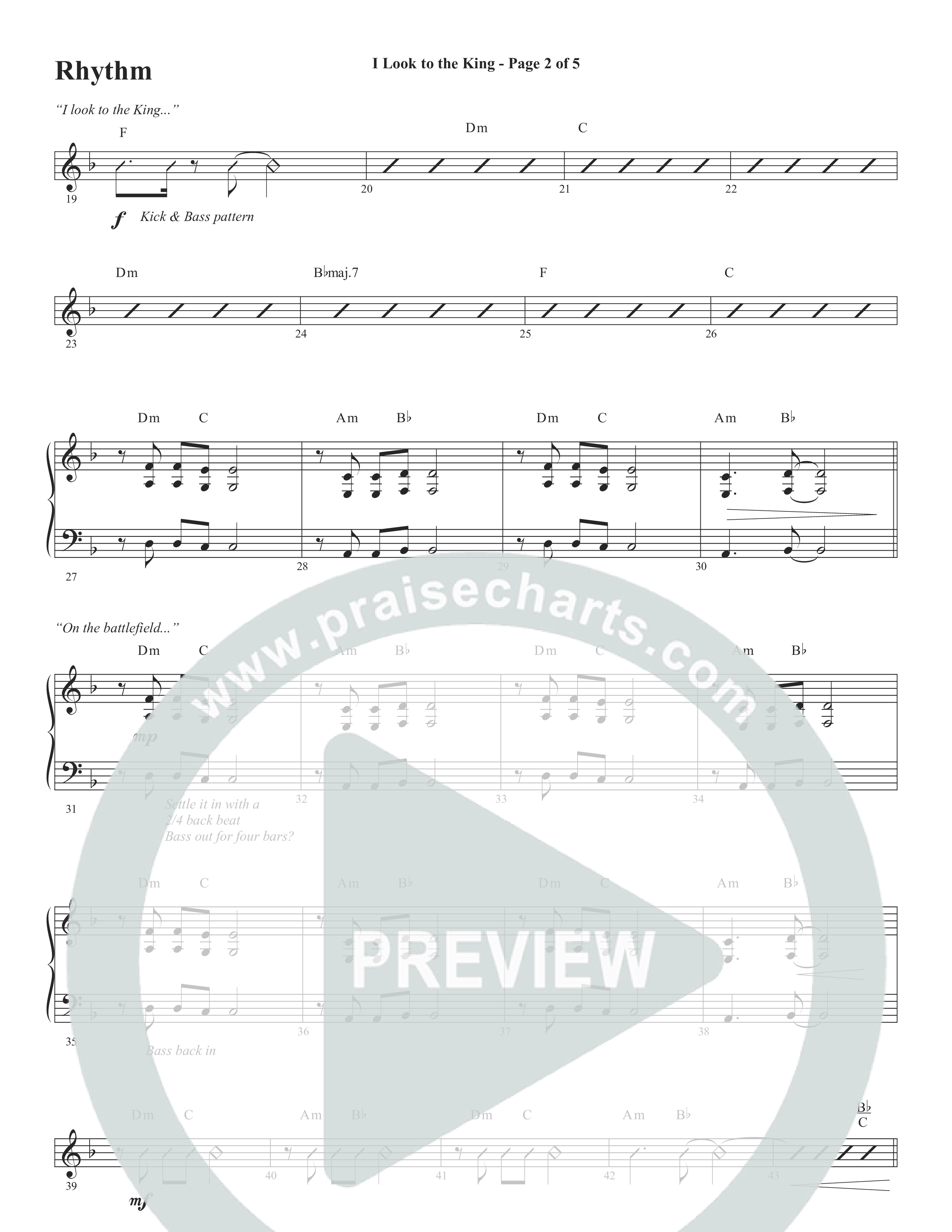 I Look To The King (Choral Anthem SATB) Rhythm Chart (Word Music Choral / Orch. J. Daniel Smith)