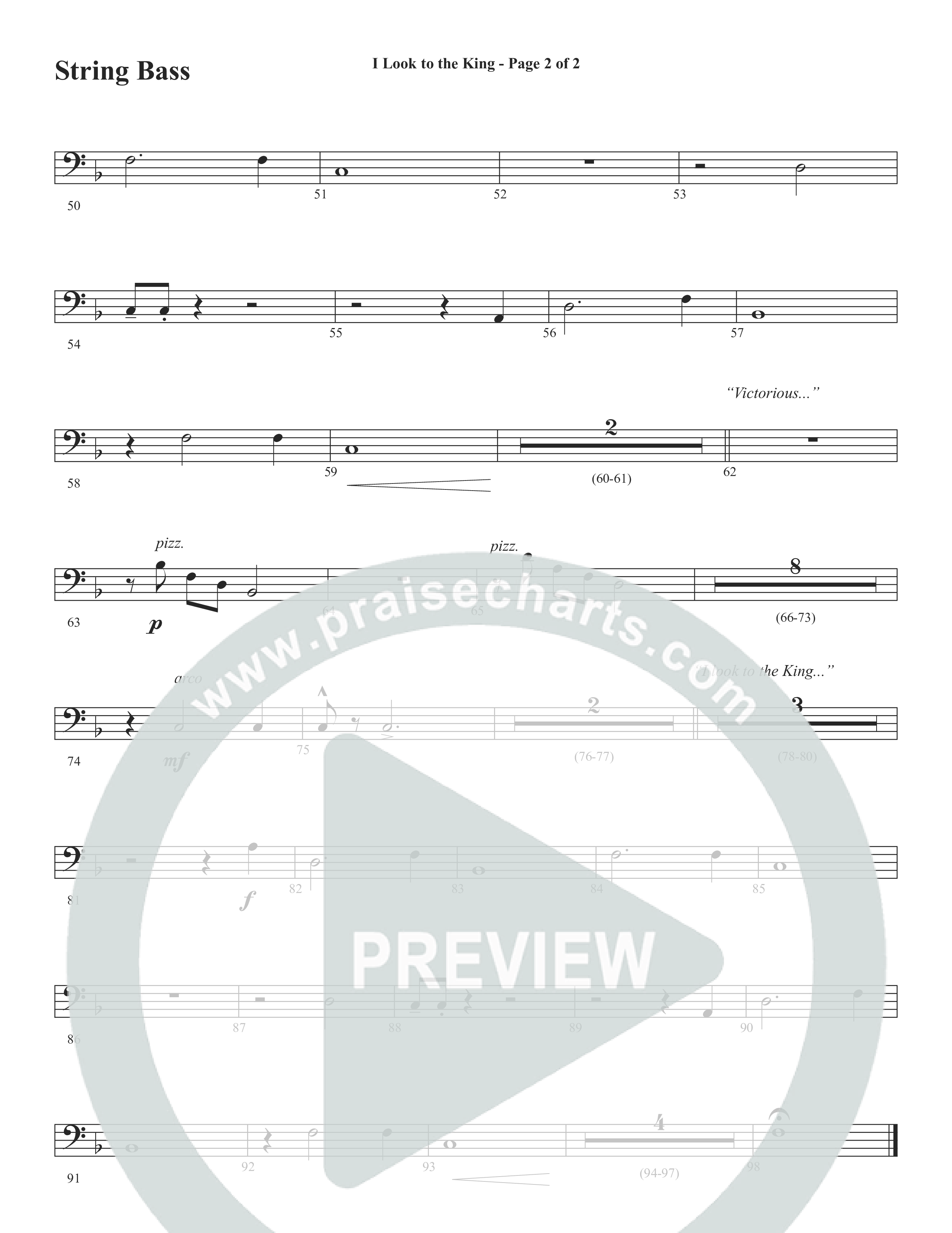 I Look To The King (Choral Anthem SATB) String Bass (Word Music Choral / Orch. J. Daniel Smith)