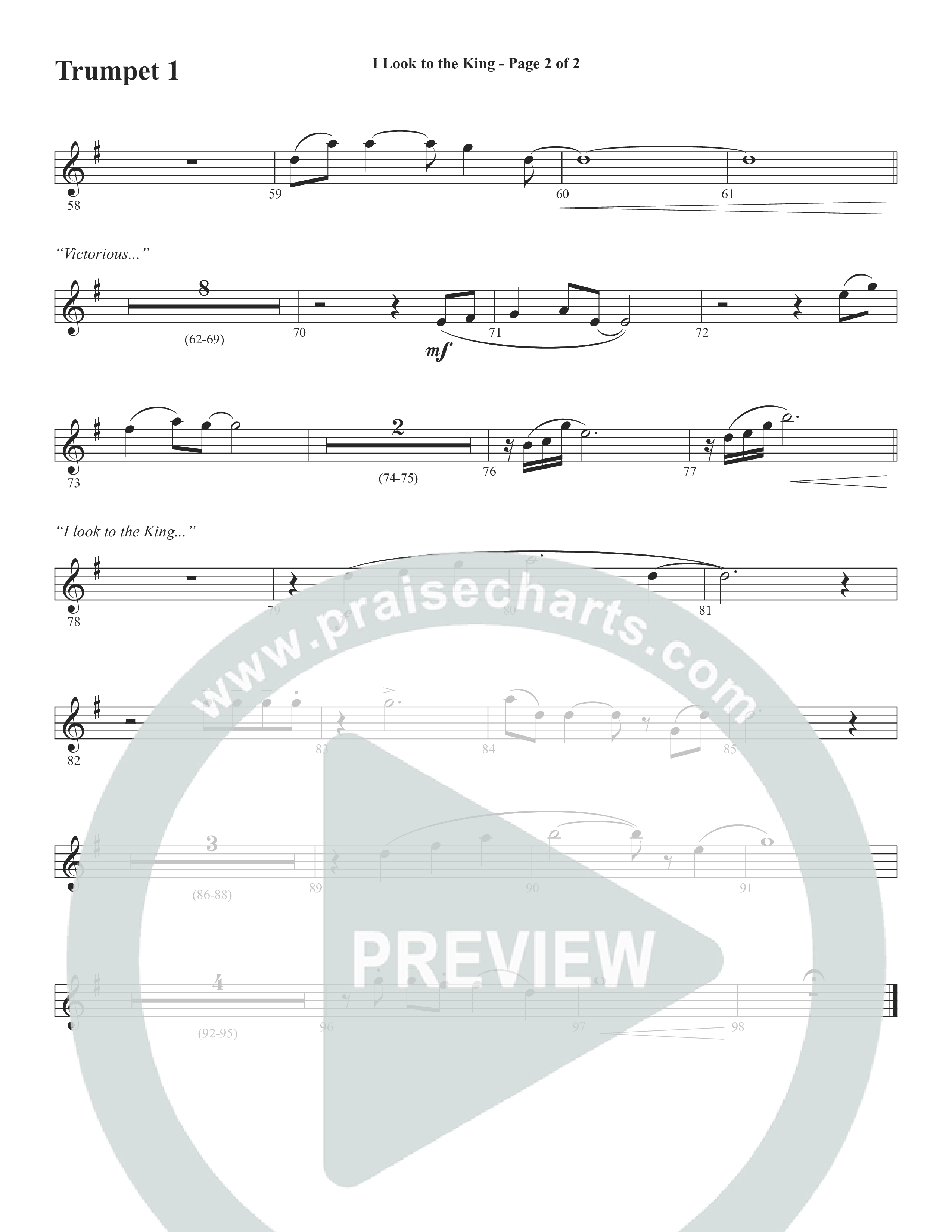 I Look To The King (Choral Anthem SATB) Trumpet (Word Music Choral / Orch. J. Daniel Smith)
