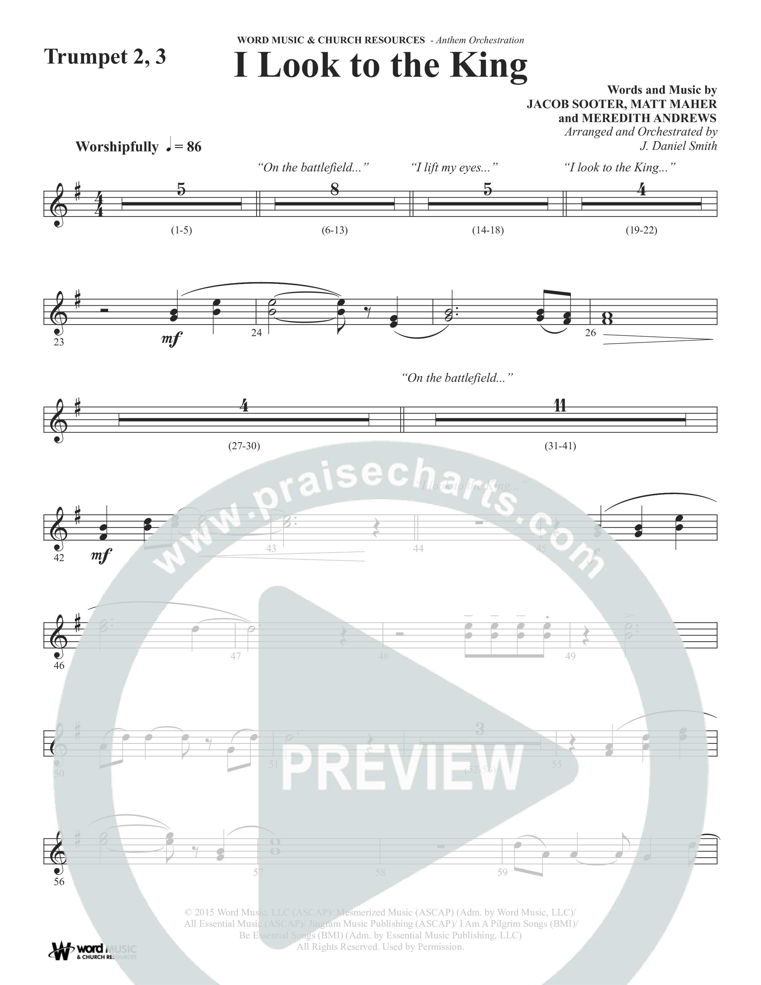 I Look To The King (Choral Anthem SATB) Trumpet (Word Music Choral / Orch. J. Daniel Smith)