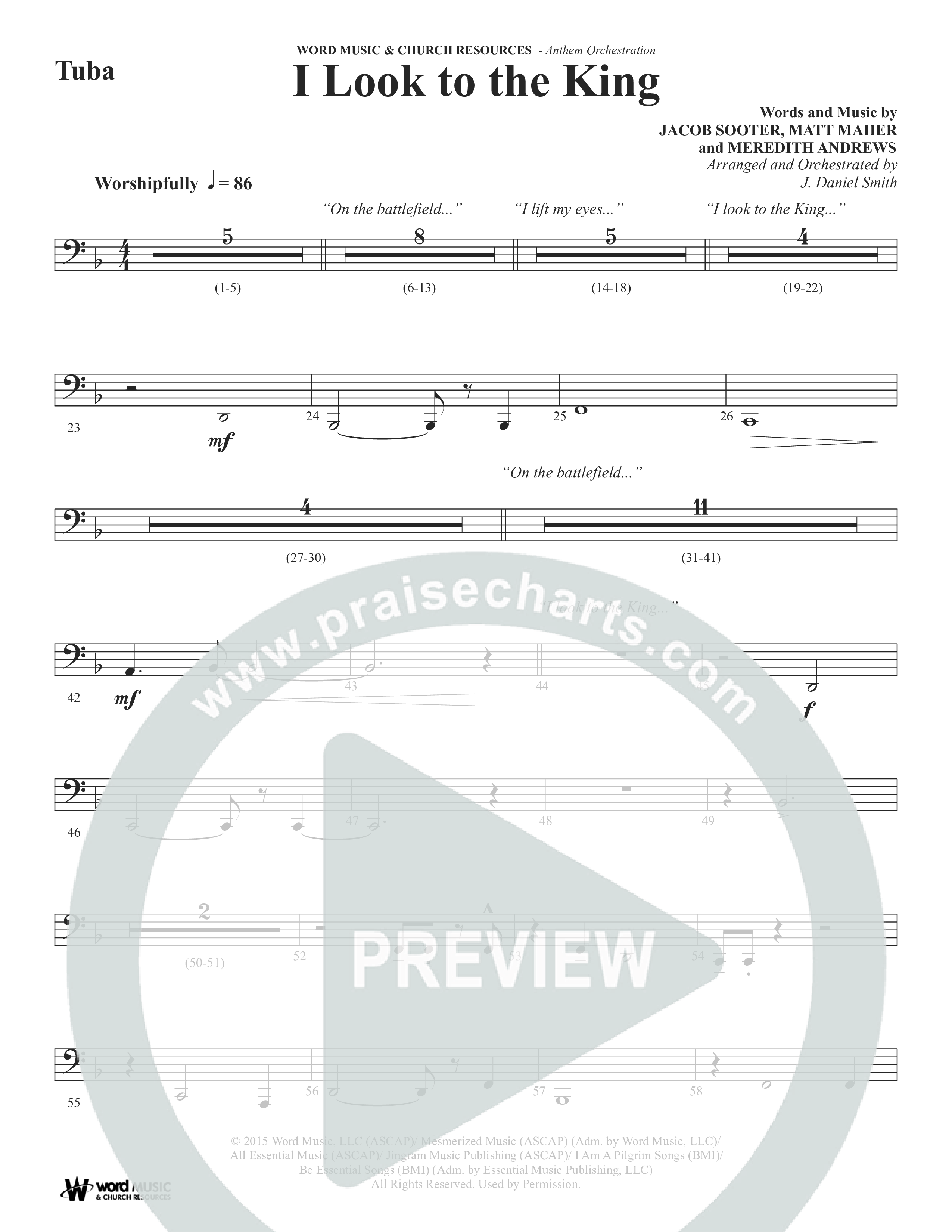 I Look To The King (Choral Anthem SATB) Tuba (Word Music Choral / Orch. J. Daniel Smith)