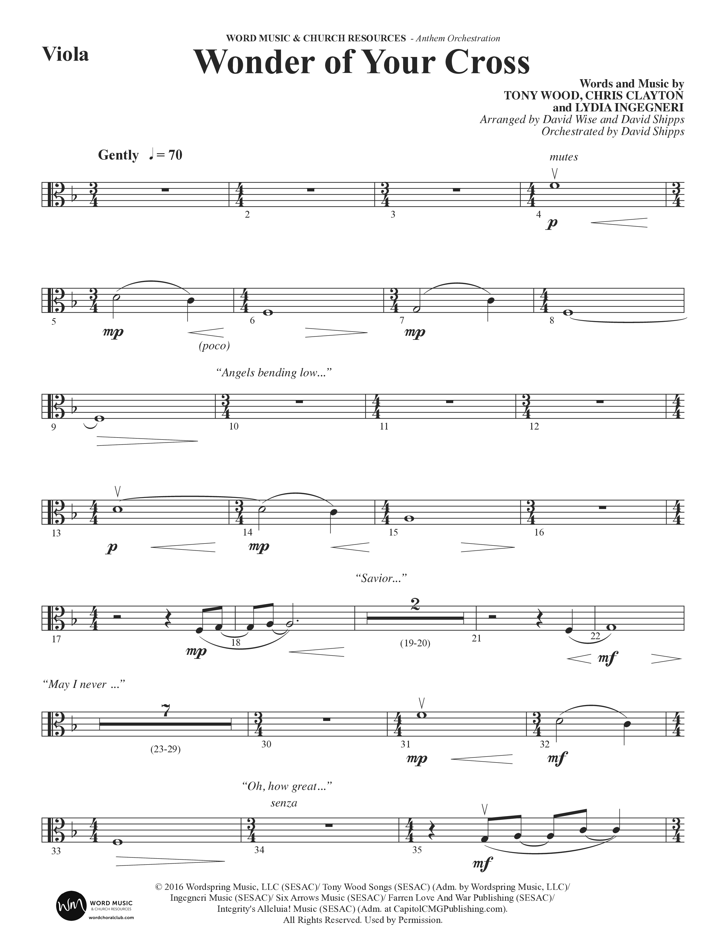 I Look To The King (Choral Anthem SATB) Viola (Word Music Choral / Orch. J. Daniel Smith)