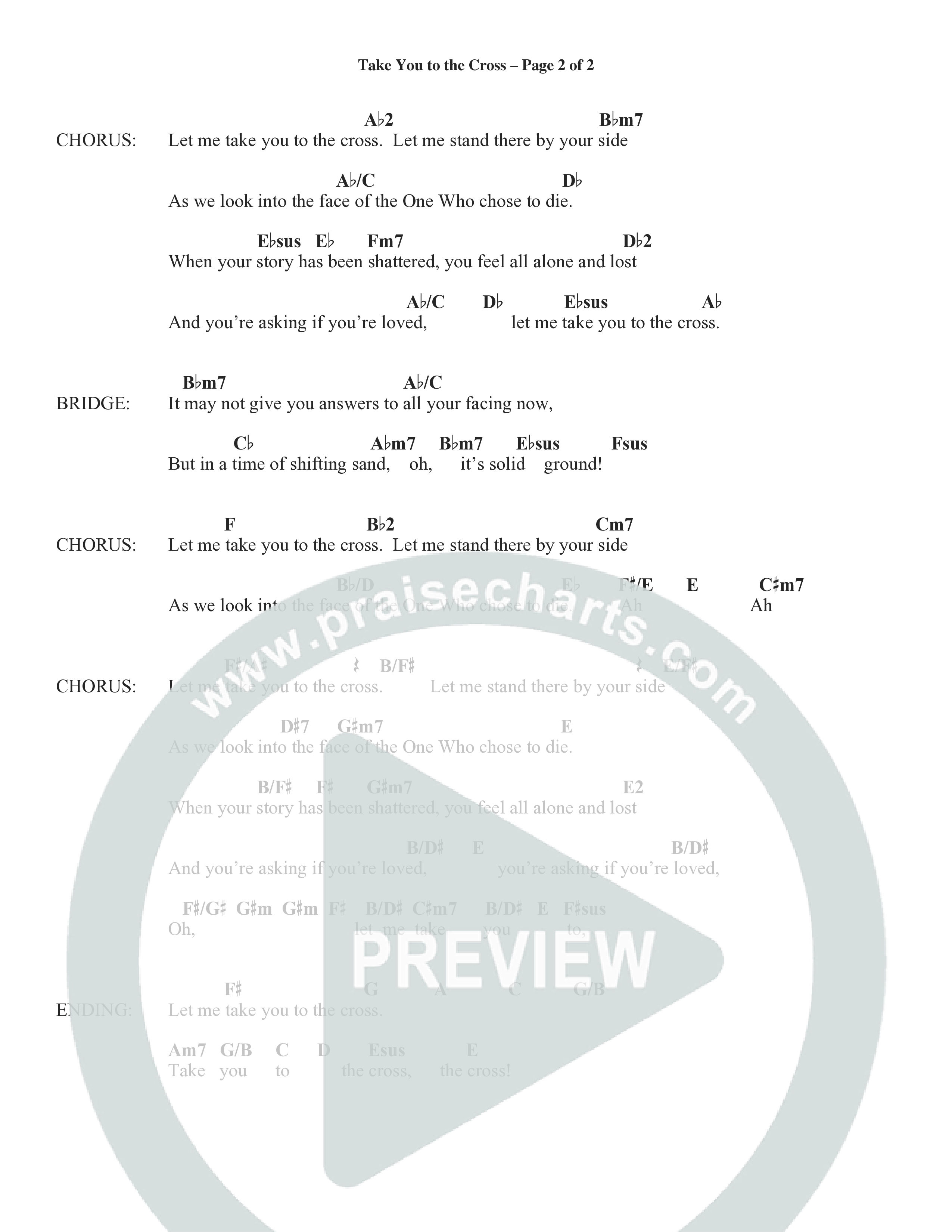 Take You To The Cross (Choral Anthem SATB) Chord Chart (Word Music Choral / Arr. David Wise)