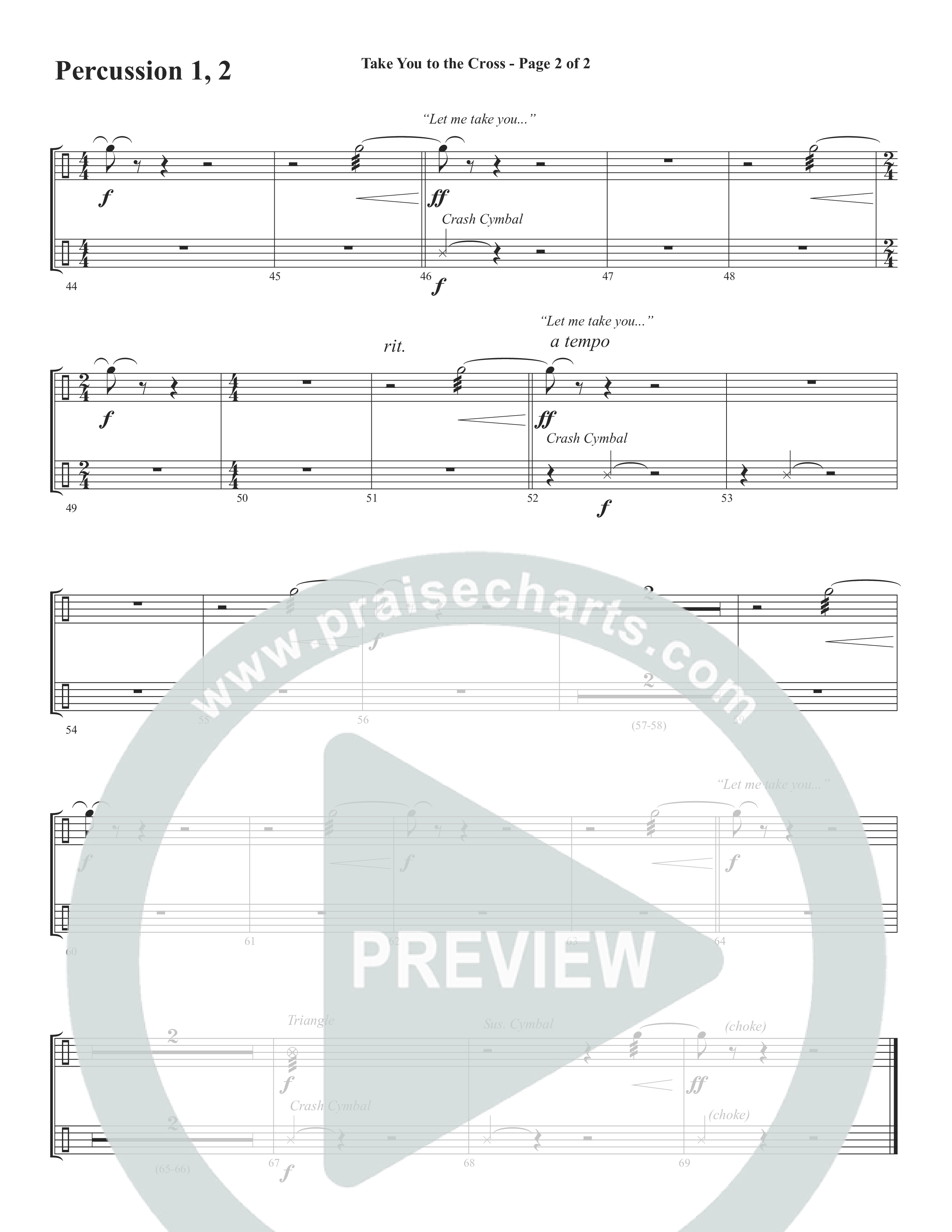 Take You To The Cross (Choral Anthem SATB) Percussion (Word Music Choral / Arr. David Wise)