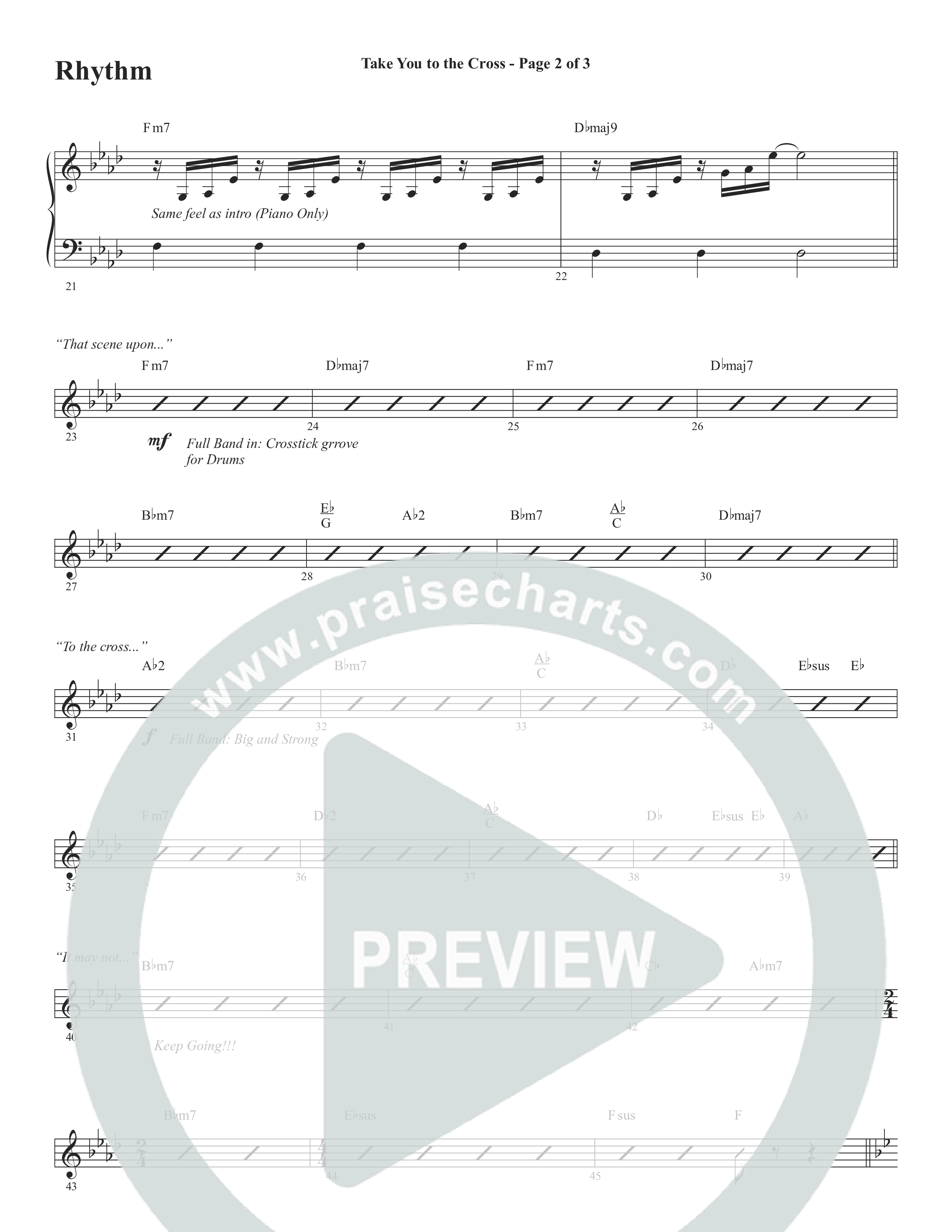 Take You To The Cross (Choral Anthem SATB) Rhythm Chart (Word Music Choral / Arr. David Wise)