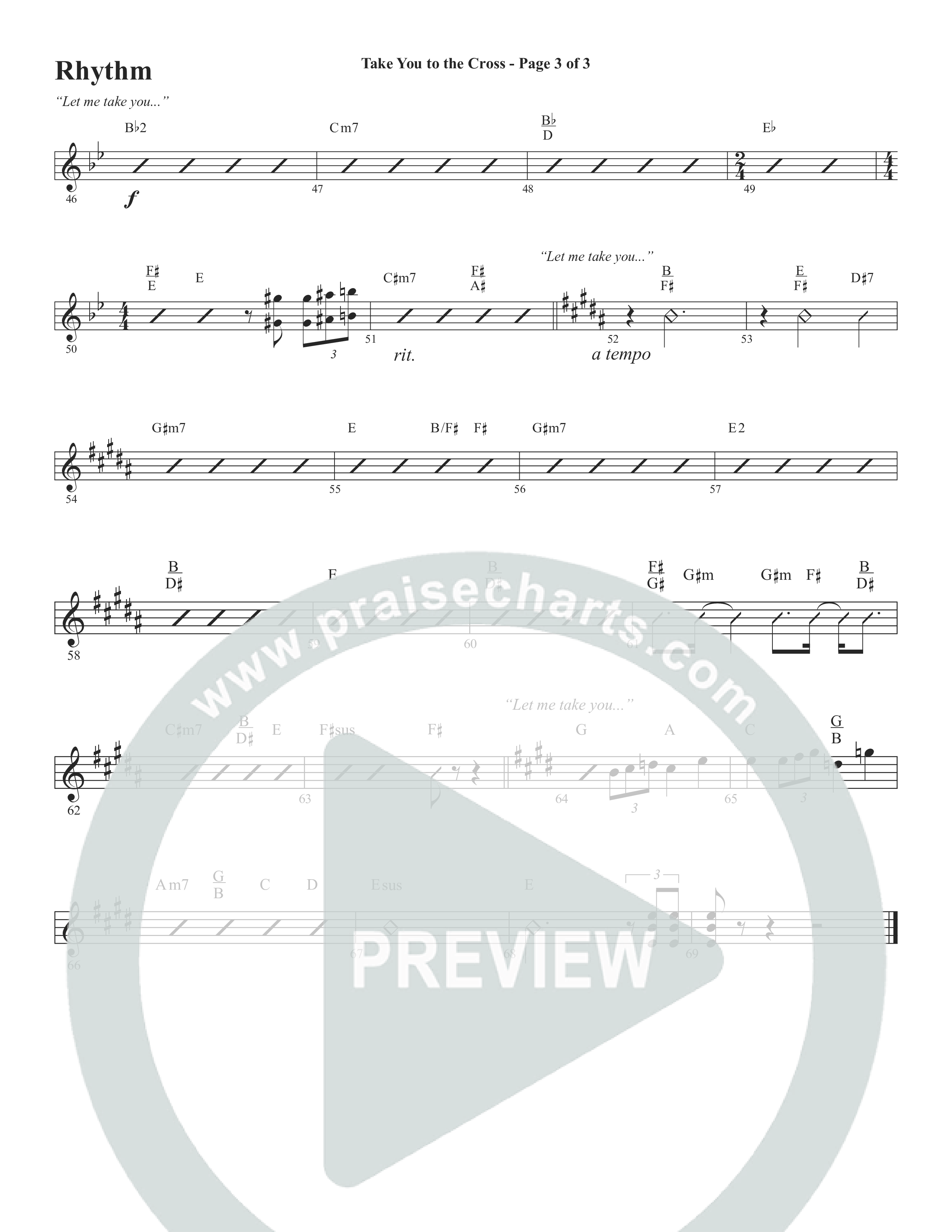 Take You To The Cross (Choral Anthem SATB) Rhythm Chart (Word Music Choral / Arr. David Wise)