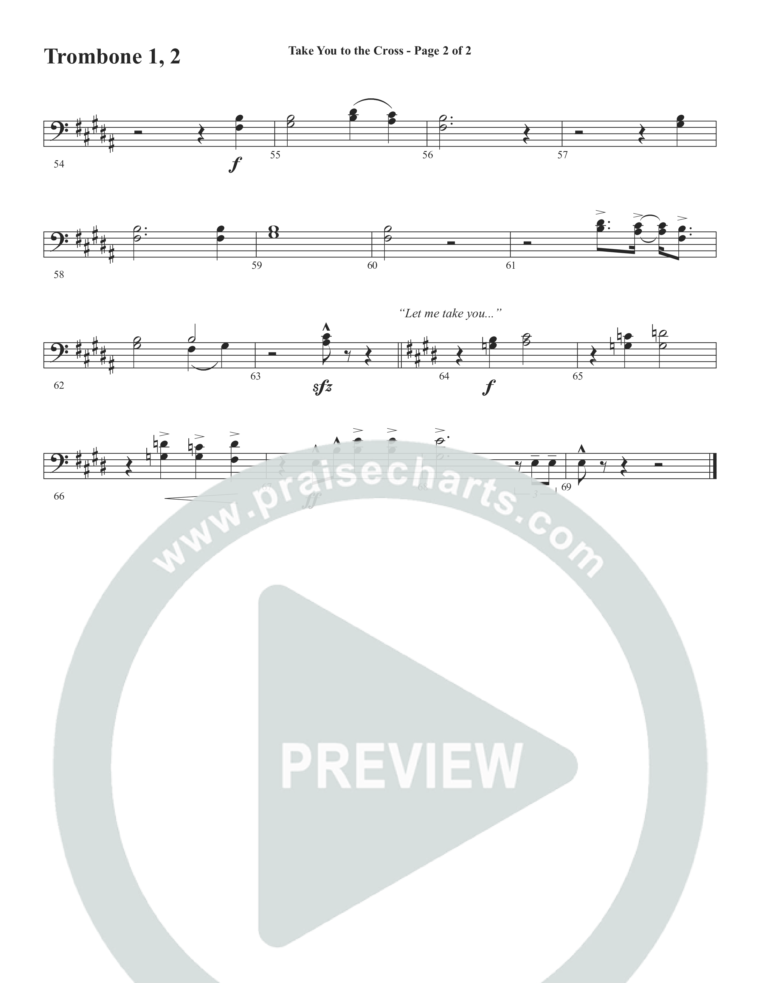 Take You To The Cross (Choral Anthem SATB) Trombone 1/2 (Word Music Choral / Arr. David Wise)
