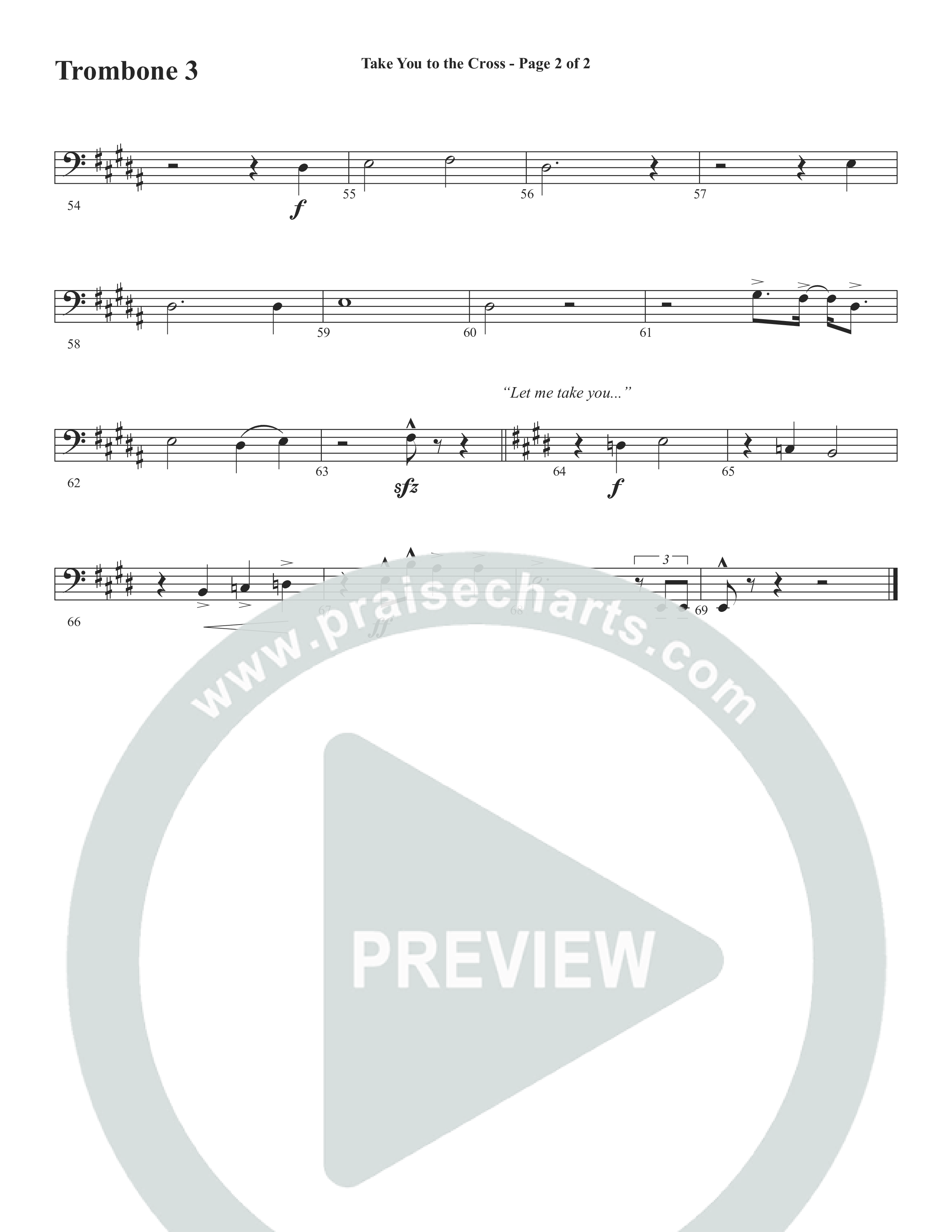 Take You To The Cross (Choral Anthem SATB) Trombone 3 (Word Music Choral / Arr. David Wise)