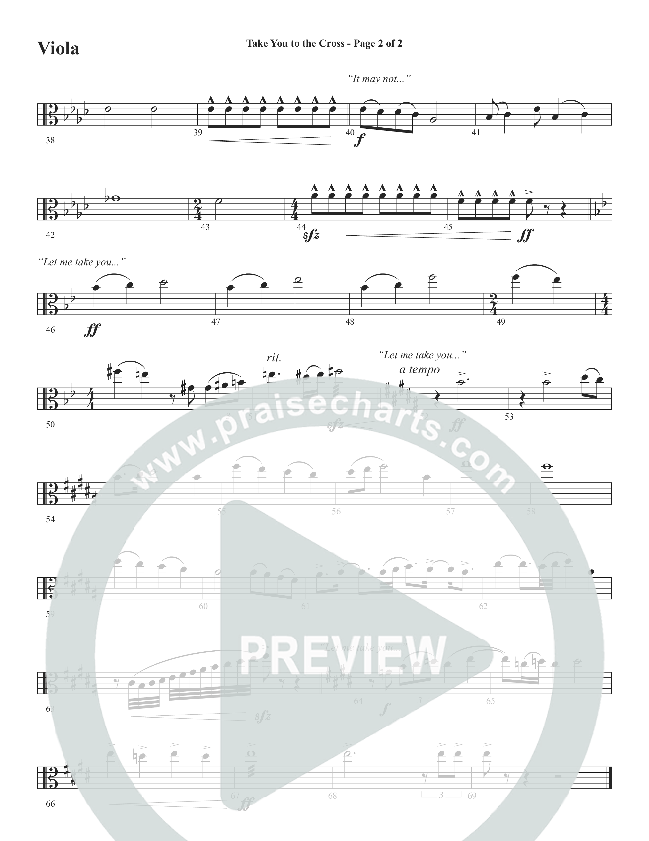 Take You To The Cross (Choral Anthem SATB) Viola (Word Music Choral / Arr. David Wise)