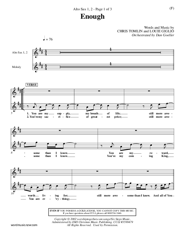 Enough Alto Sax 1/2 (Chris Tomlin)