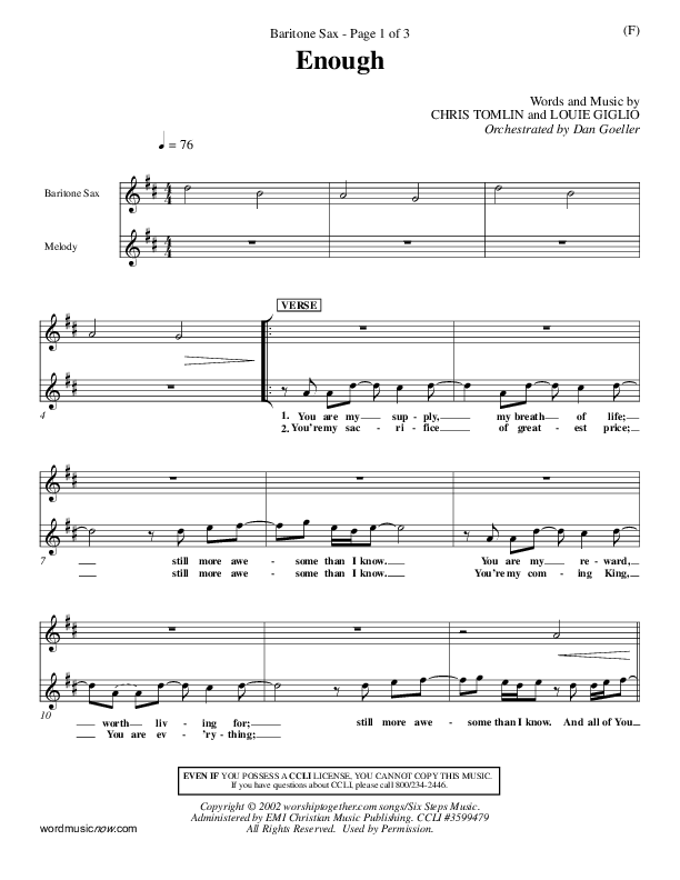 Enough Bari Sax (Chris Tomlin)