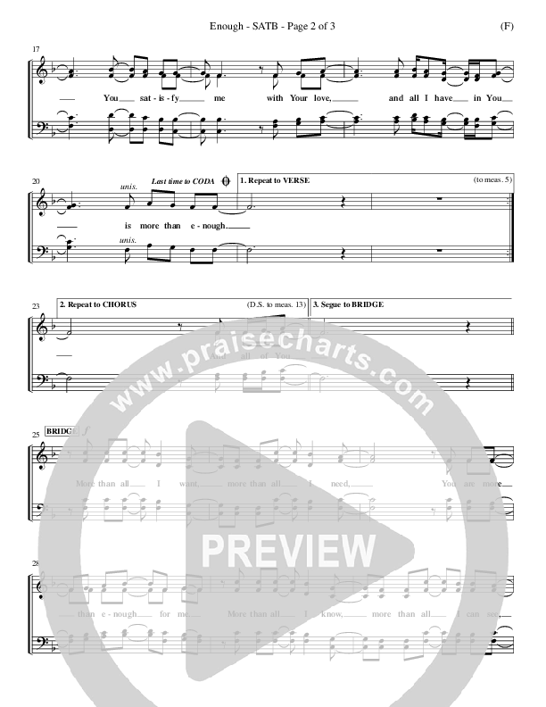 Enough Choir Sheet (SATB) (Chris Tomlin)