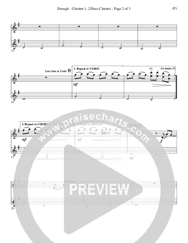 Enough Clarinet 1/2, Bass Clarinet (Chris Tomlin)