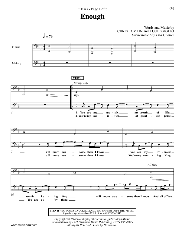 Enough Contrabass (Chris Tomlin)