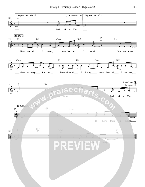 Enough Lead Sheet (Chris Tomlin)