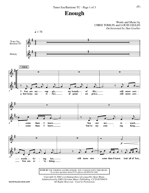Enough Tenor Sax 2 (Chris Tomlin)