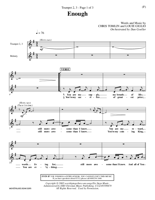 Enough Trumpet 2/3 (Chris Tomlin)