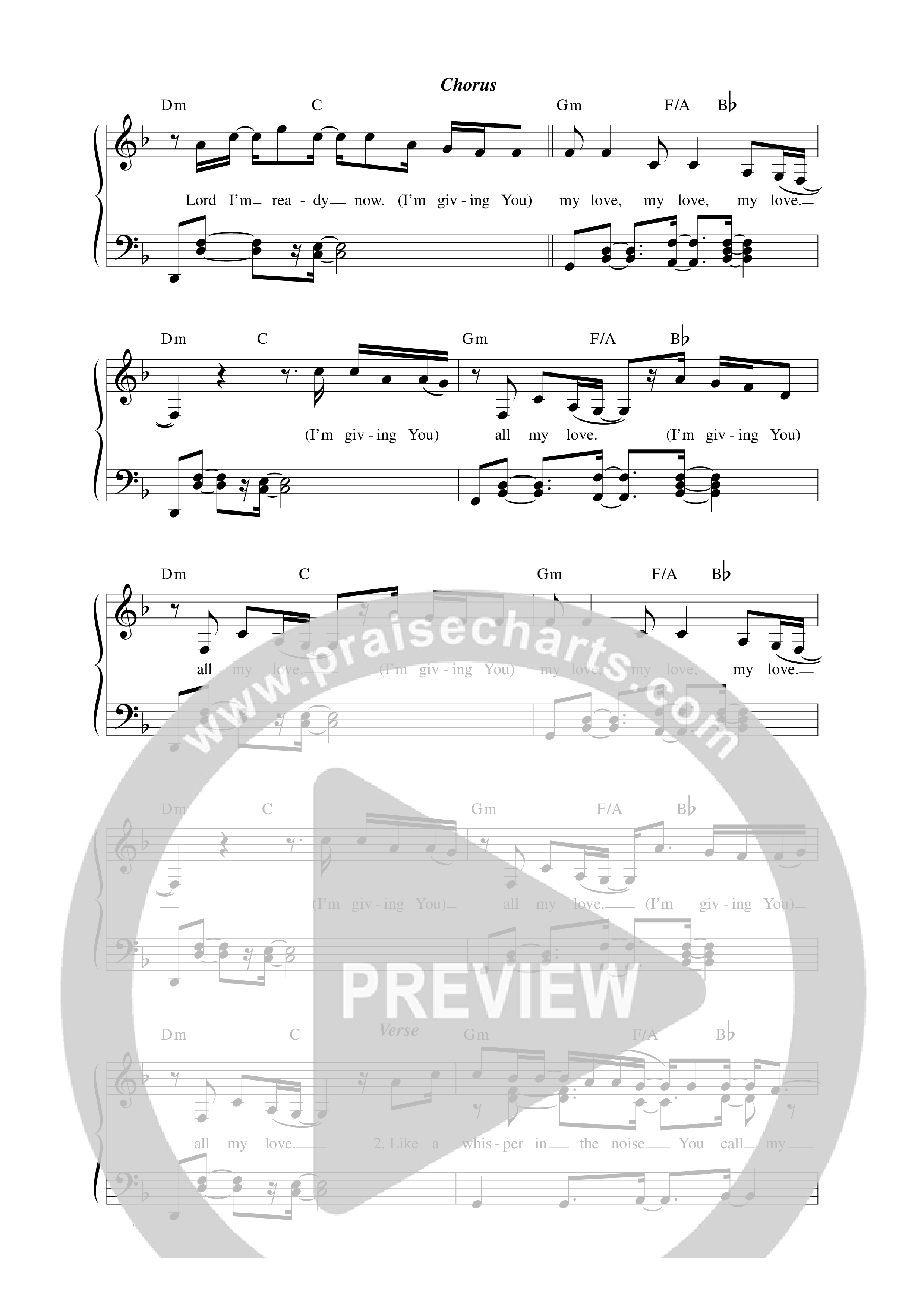 My Love Lead Sheet Melody (CalledOut Music)