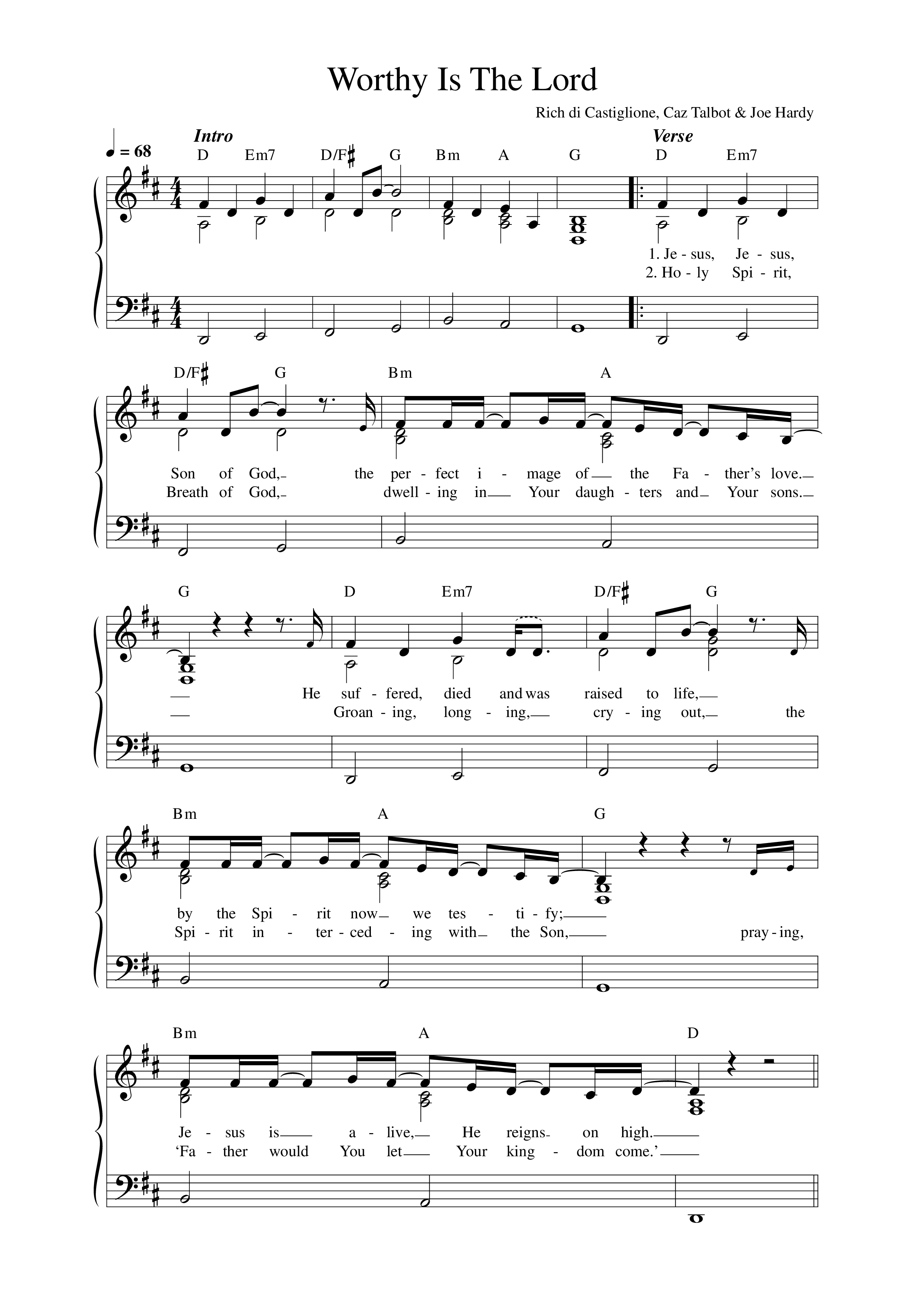 Worthy Is The Lord Lead Sheet Melody (KXC)