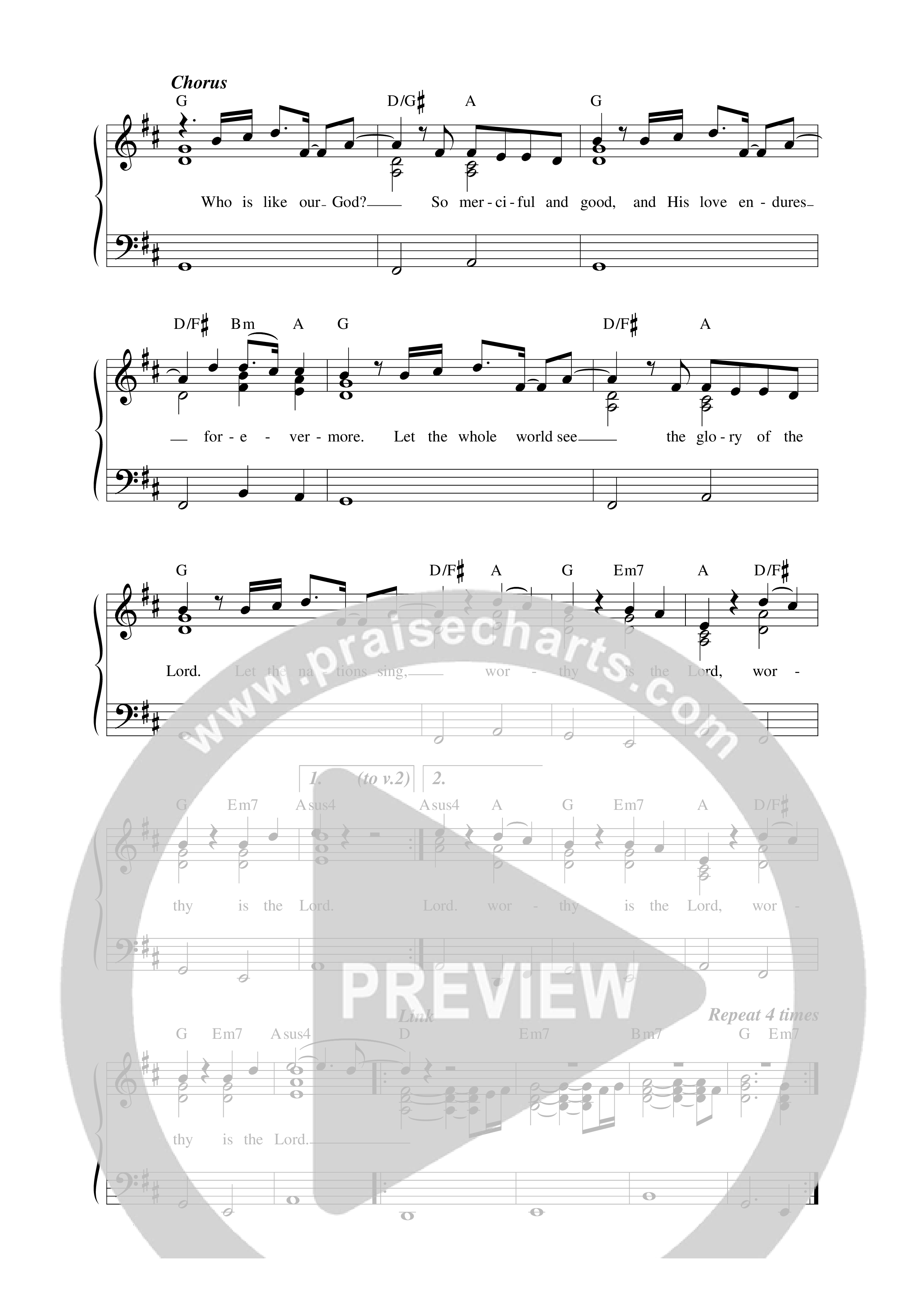 Worthy Is The Lord Lead Sheet Melody (KXC)