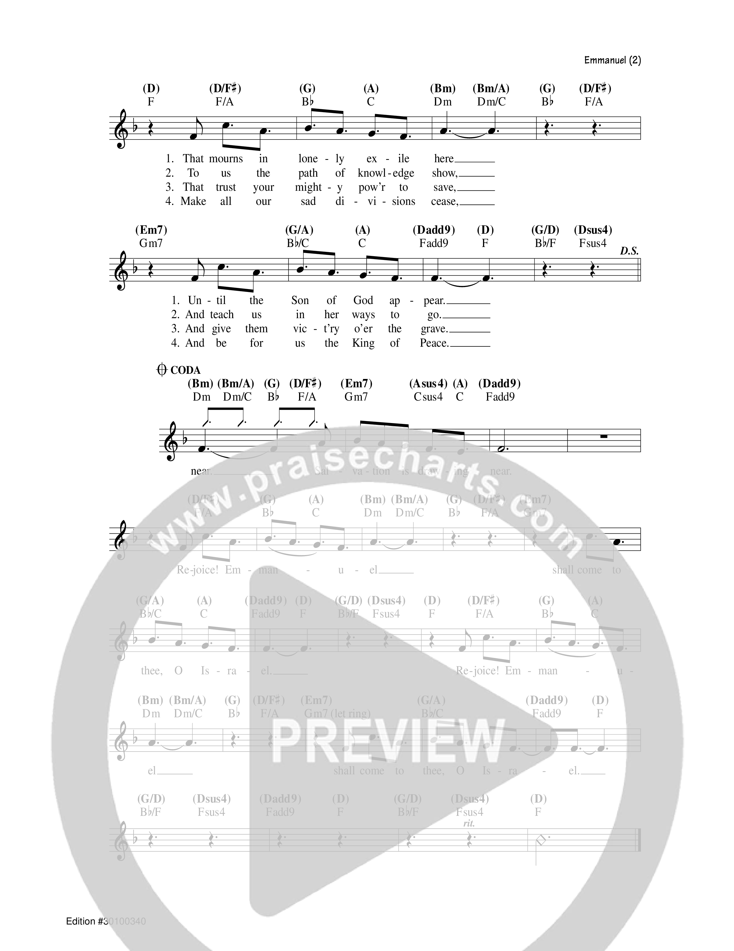 Emmanuel Lead Sheet Melody (Steve Angrisano)