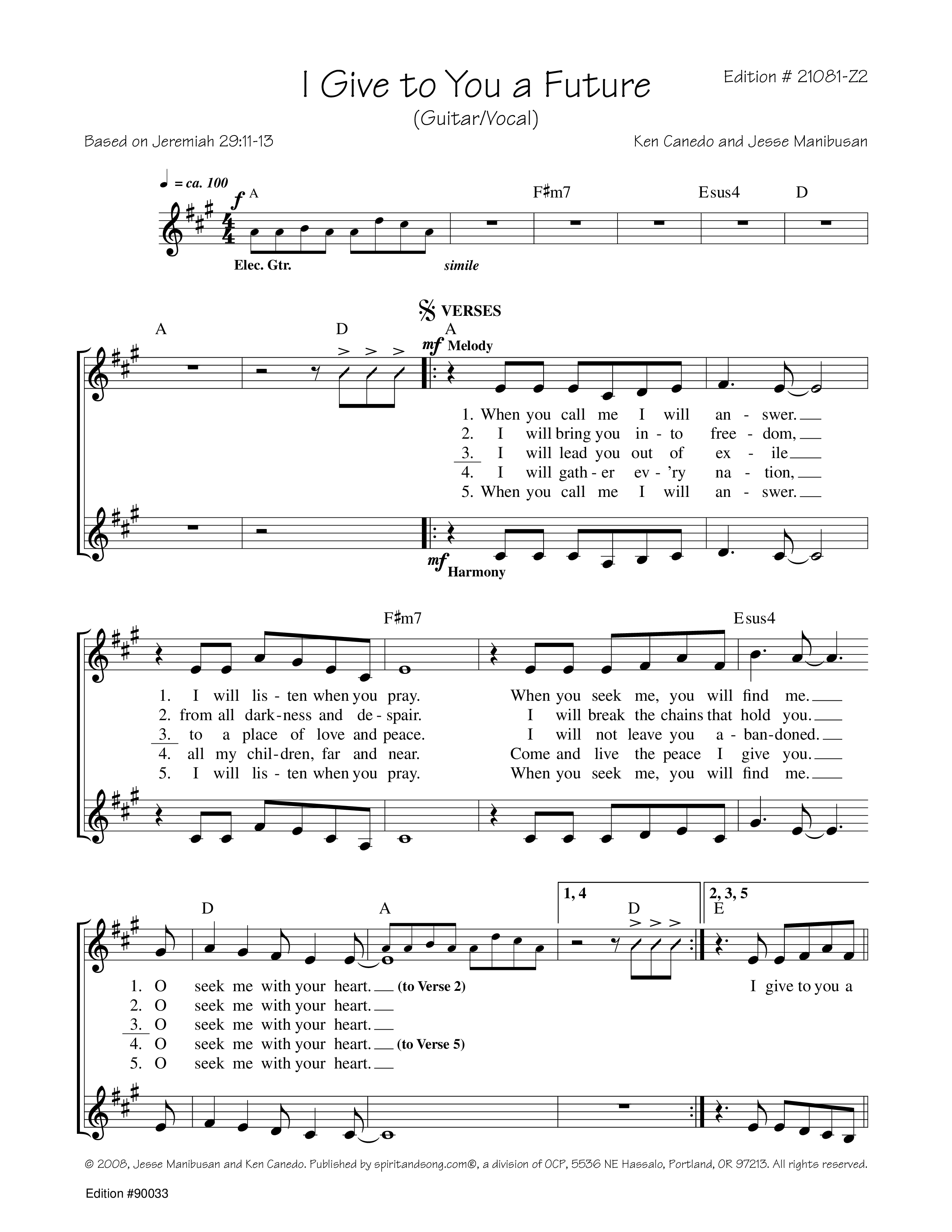 I Give To You A Future Rhythm/Vocal (Ken Canedo / Jesse Manibusan)