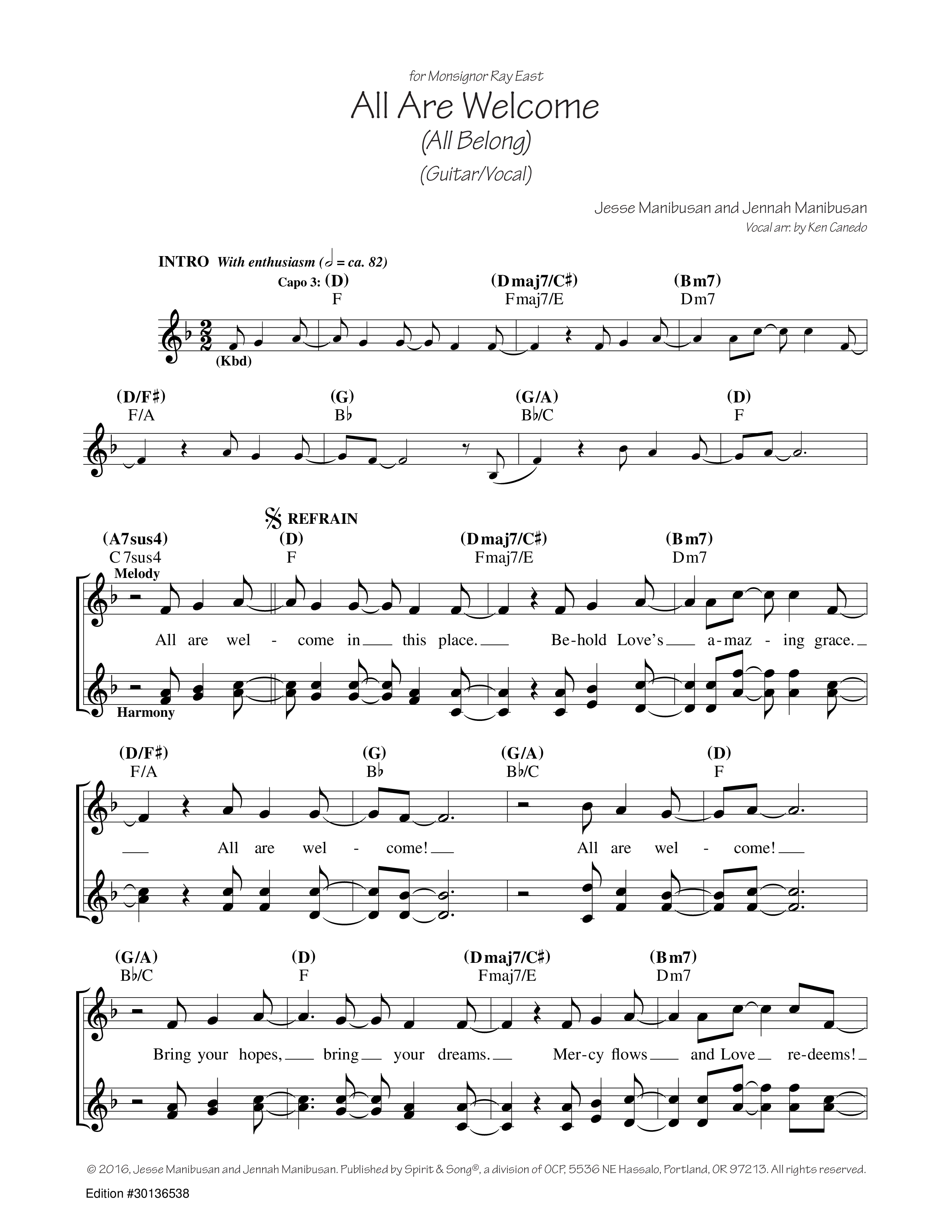 All Are Welcome Rhythm/Vocal (Jesse Manibusan)