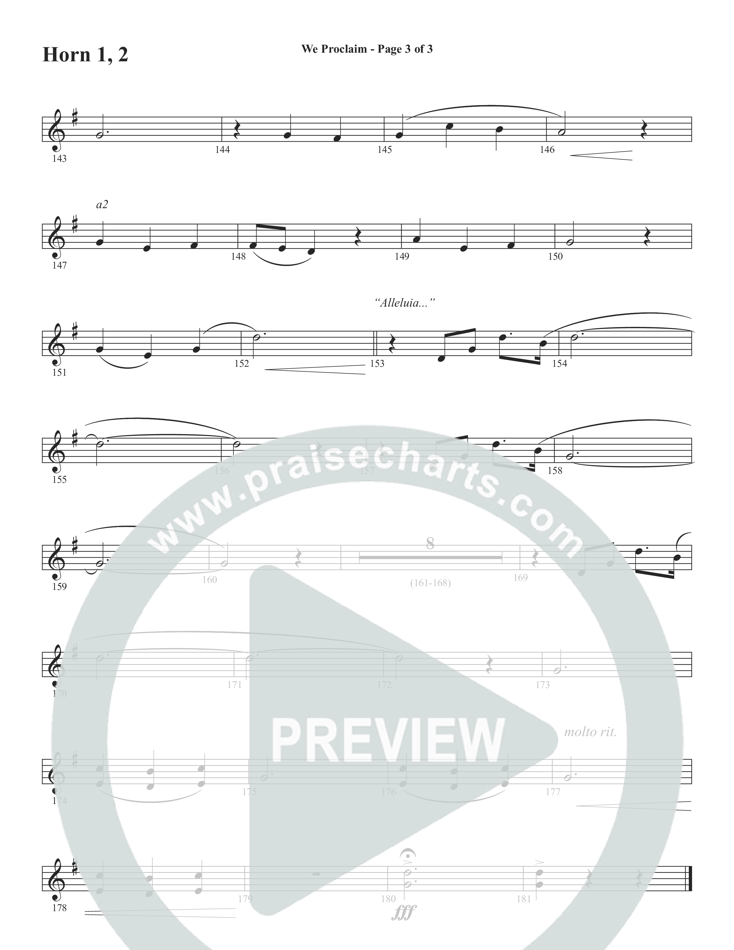 We Proclaim (Choral Anthem SATB) French Horn (Word Music Choral / Arr. Joshua Spacht)