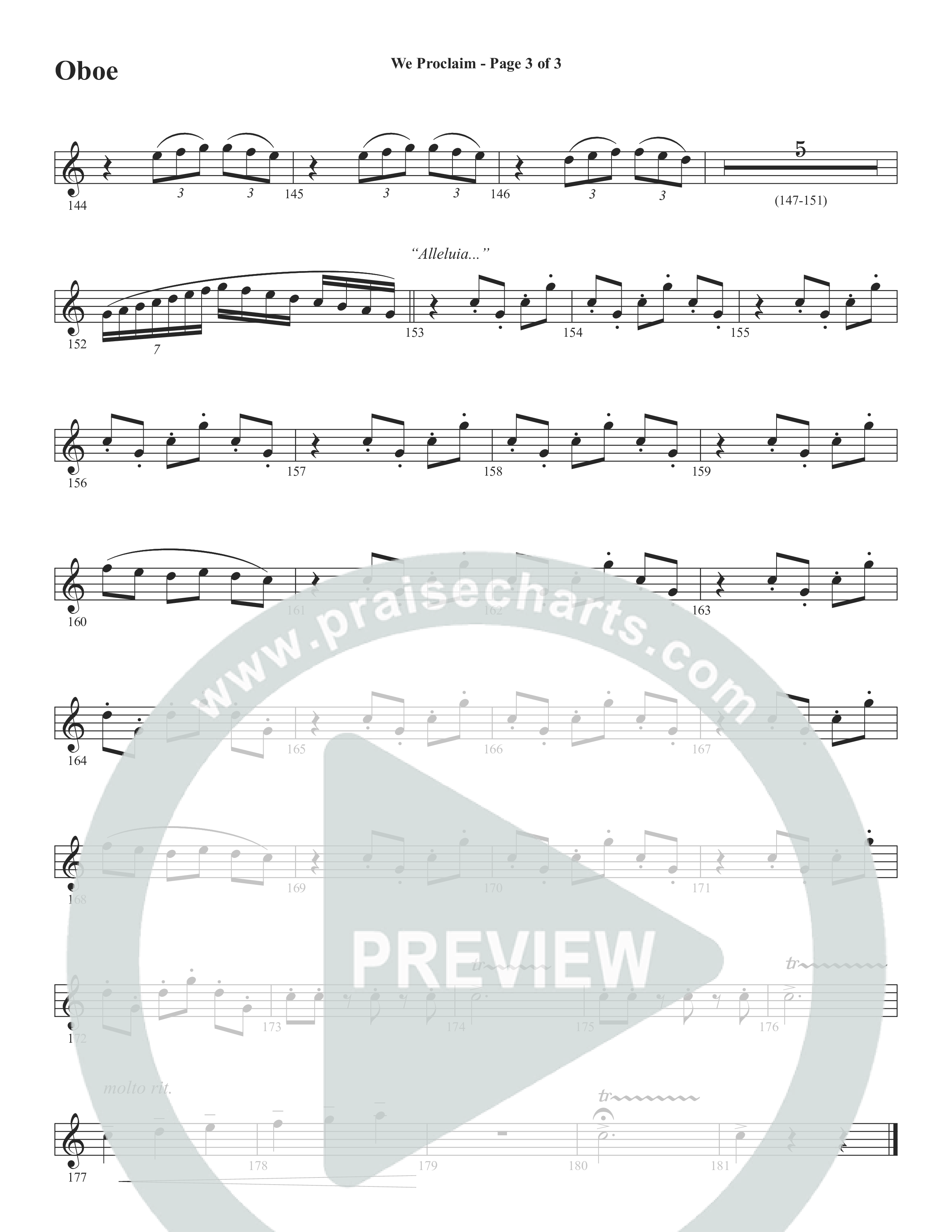 We Proclaim (Choral Anthem SATB) Oboe (Word Music Choral / Arr. Joshua Spacht)
