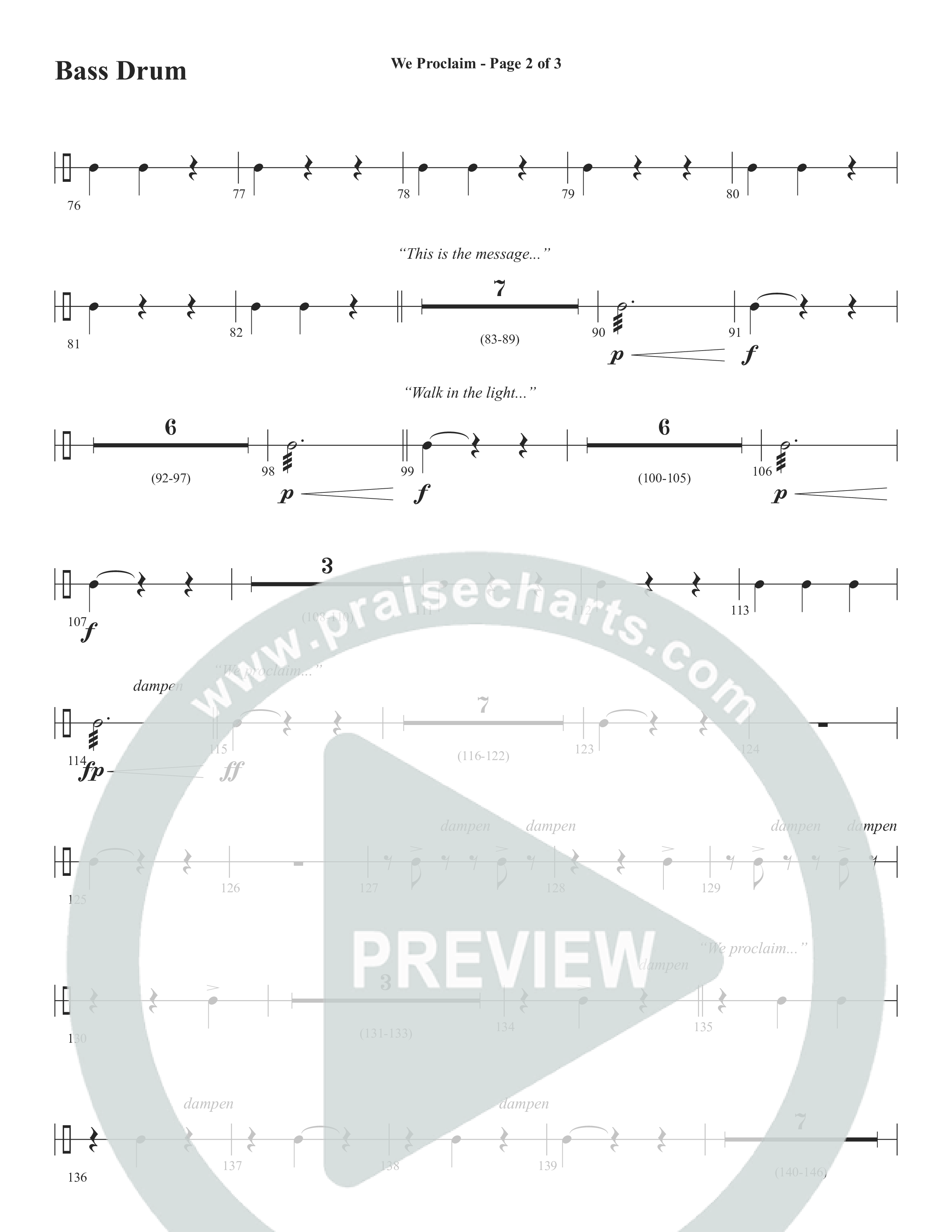 We Proclaim (Choral Anthem SATB) Percussion (Word Music Choral / Arr. Joshua Spacht)