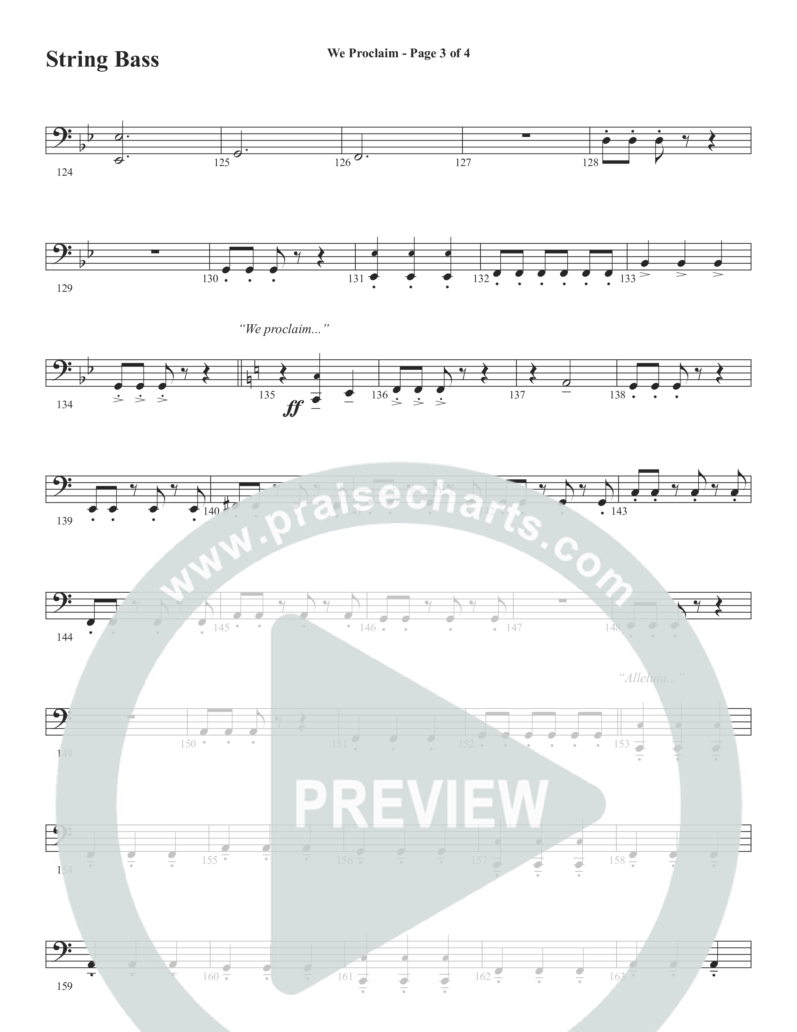 We Proclaim (Choral Anthem SATB) String Bass (Word Music Choral / Arr. Joshua Spacht)