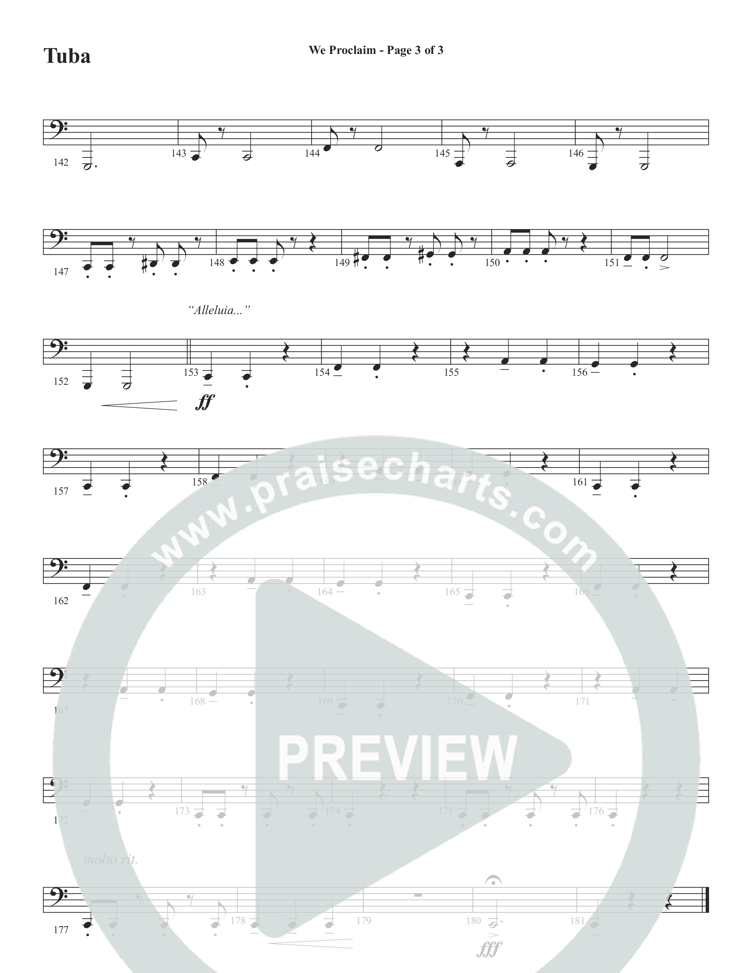 We Proclaim (Choral Anthem SATB) Tuba (Word Music Choral / Arr. Joshua Spacht)