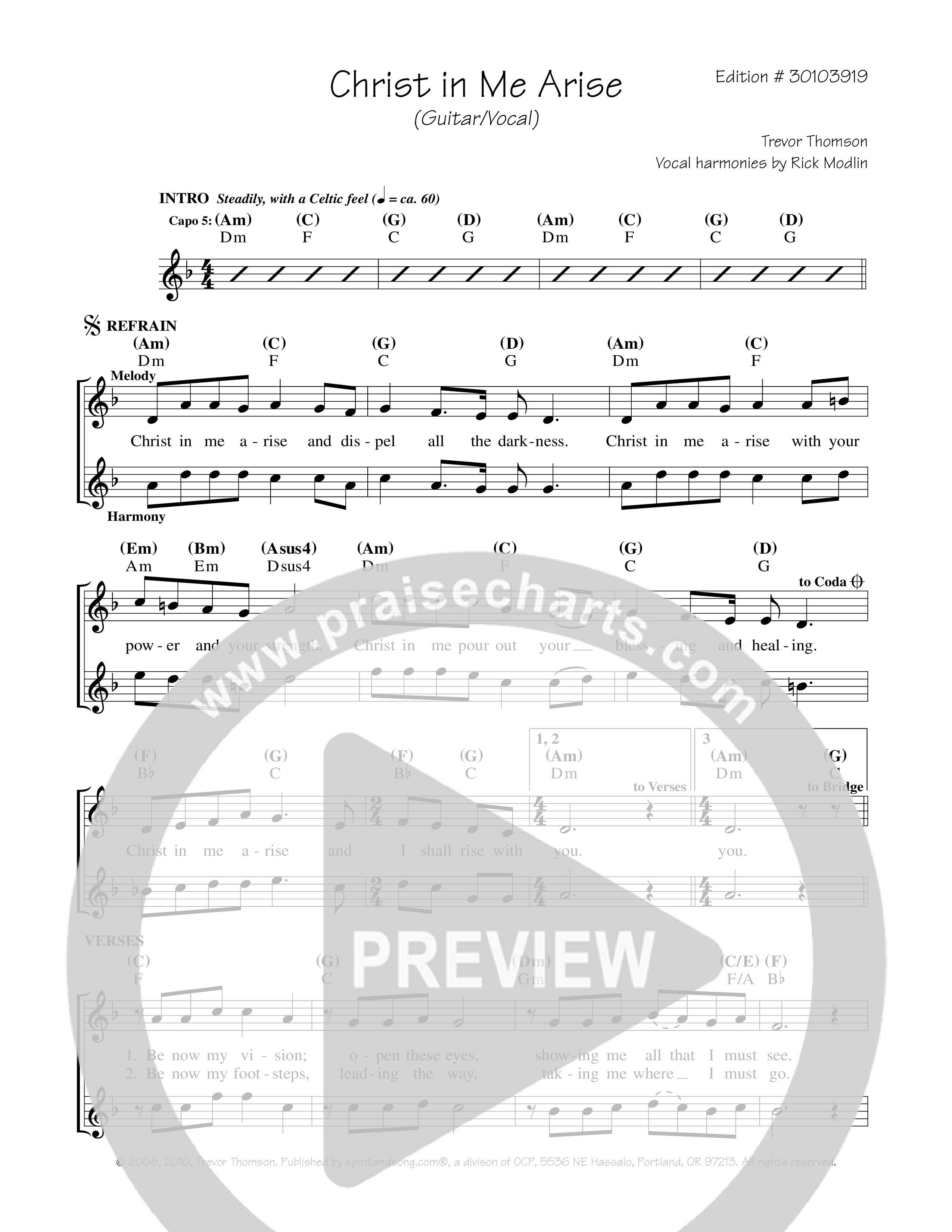 Christ In Me Arise Rhythm/Vocal (Trevor Thomson)