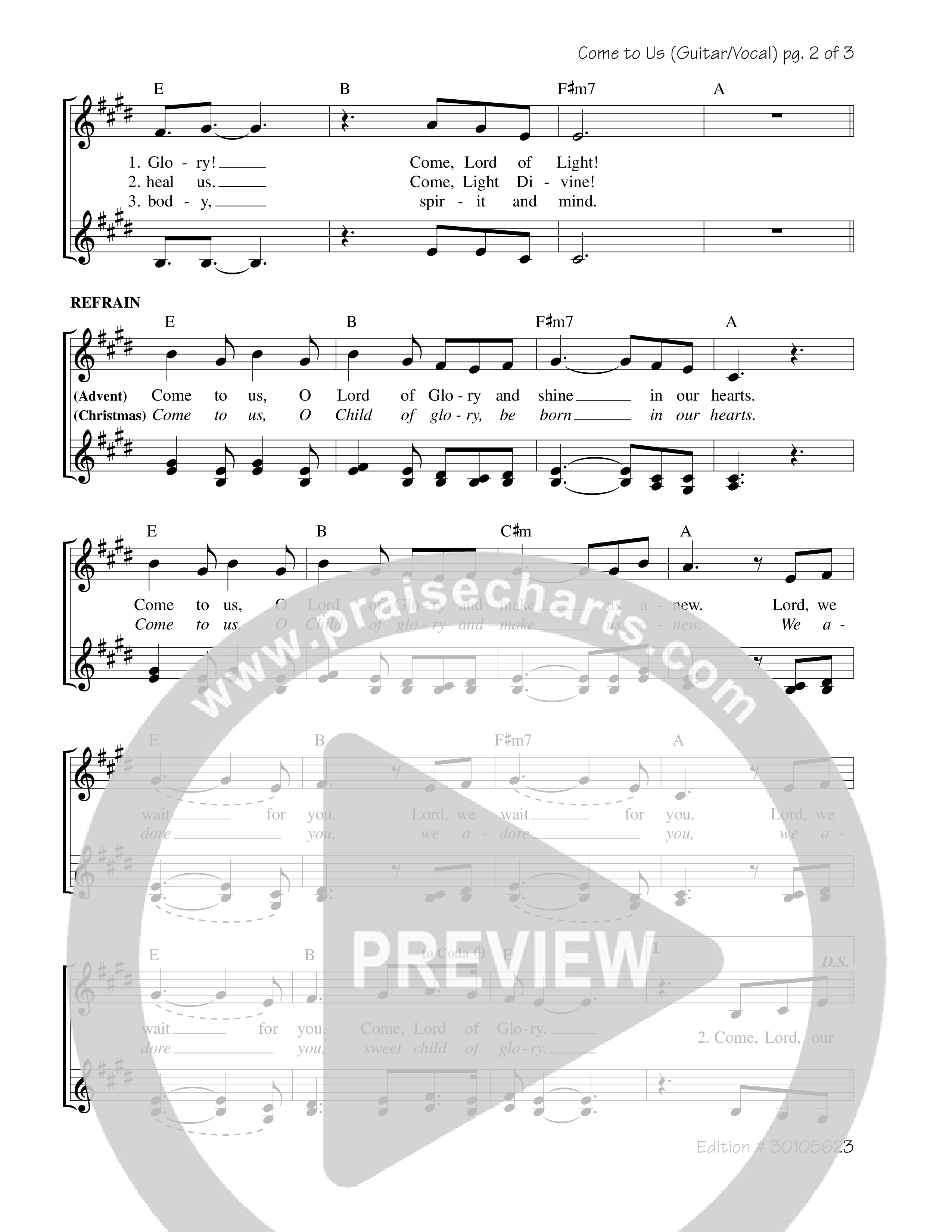 Come To Us Rhythm/Vocal (Greg Walton)