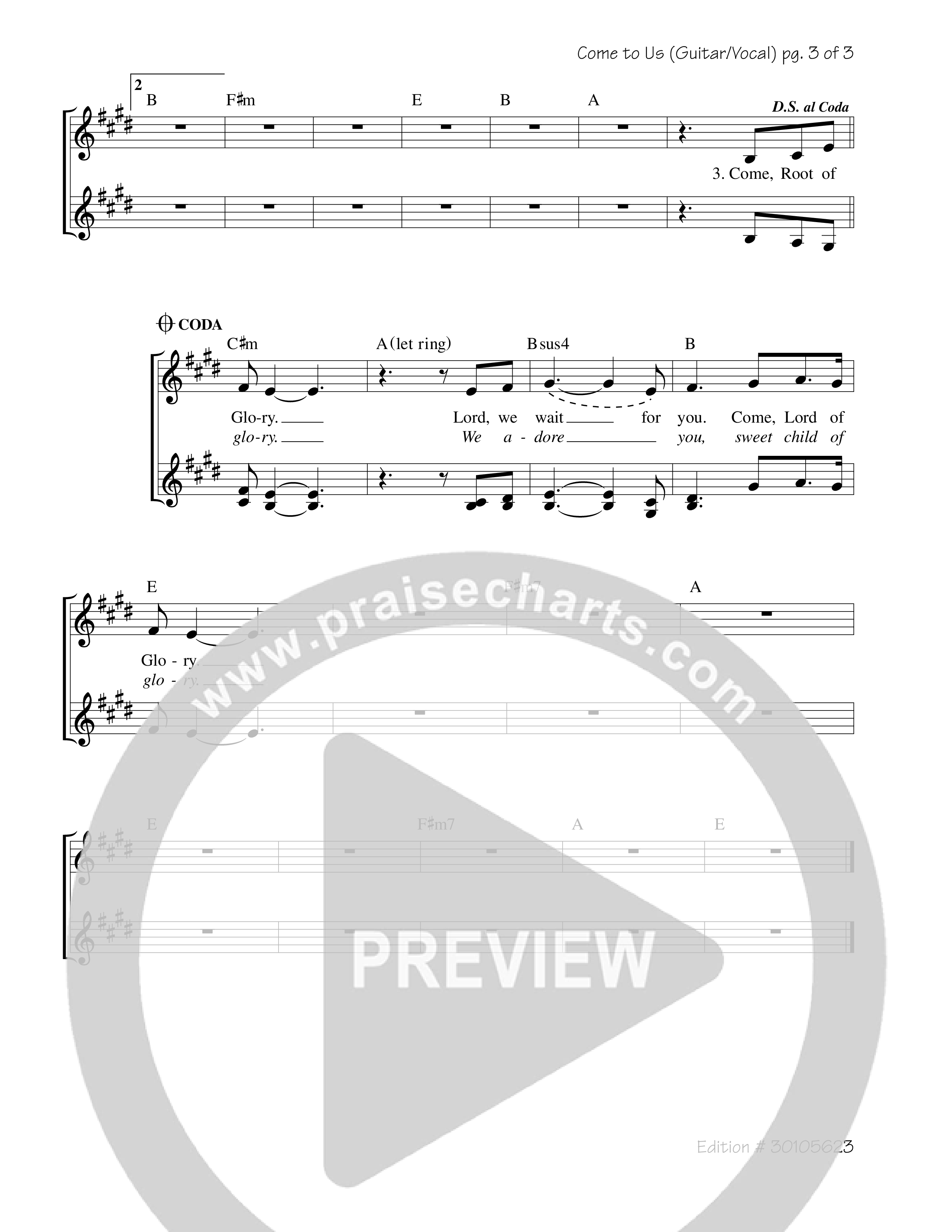 Come To Us Rhythm/Vocal (Greg Walton)