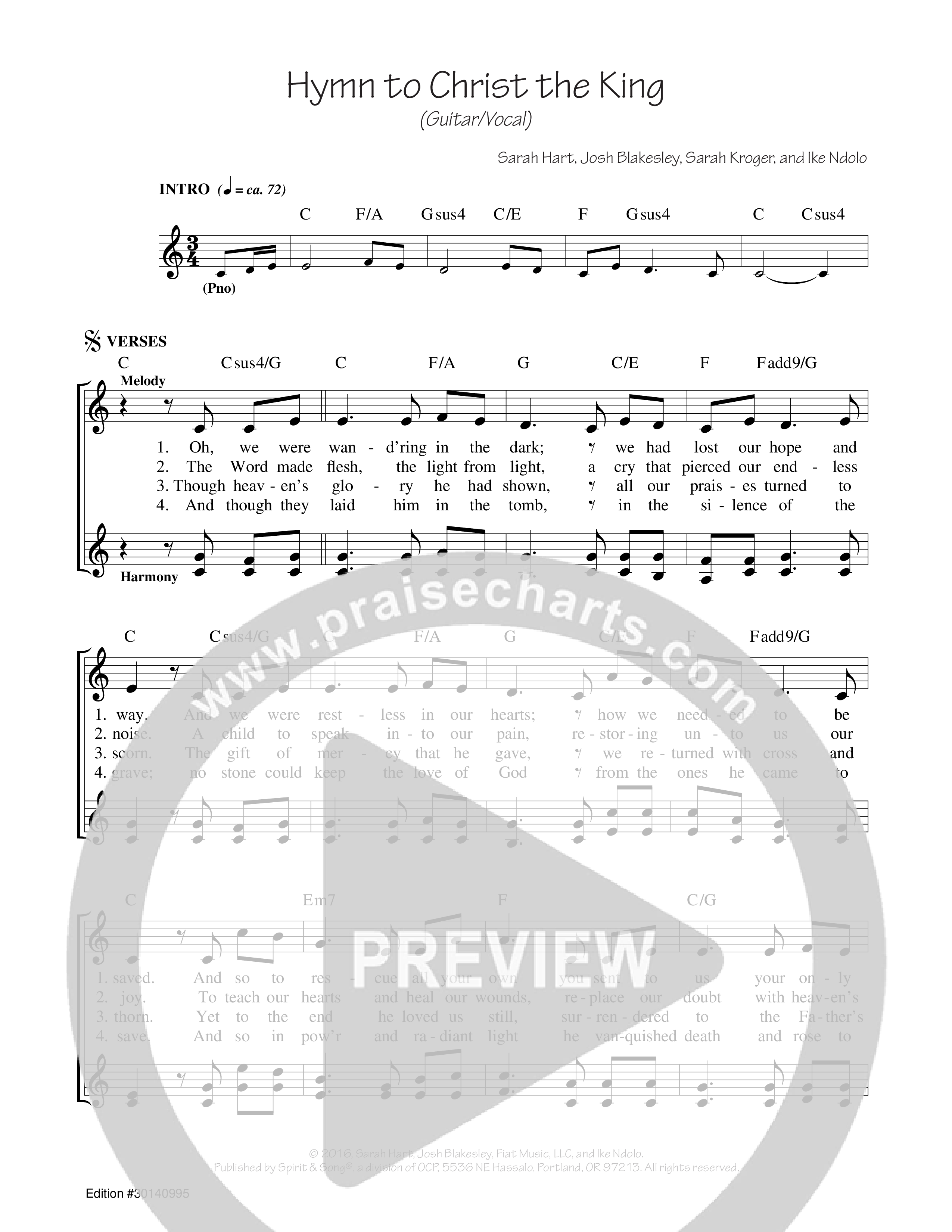 Hymn To Christ The King Rhythm/Vocal (Sarah Hart / Josh Blakesley / Ike Ndolo / Sarah Kroger)