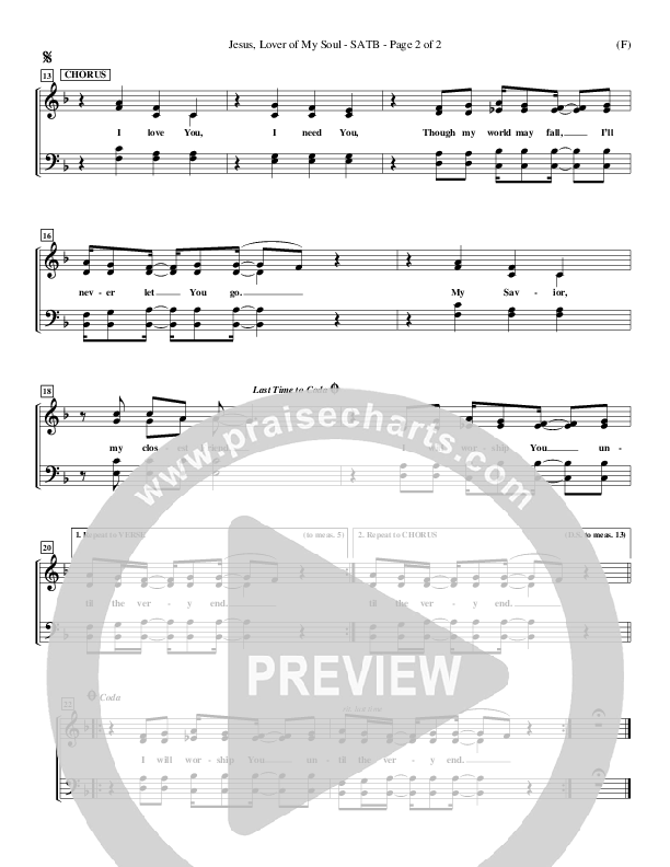 Jesus Lover Of My Soul Choir Sheet (SATB) (Hillsong Worship)