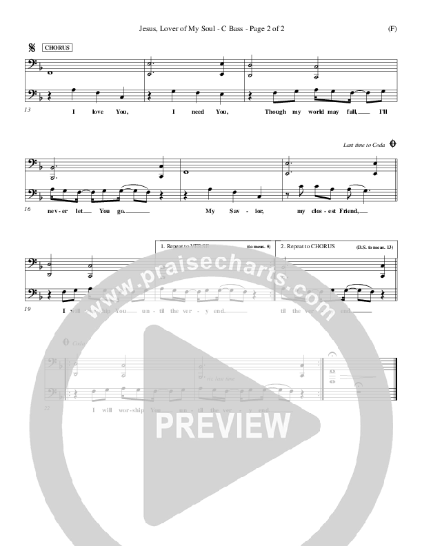 Jesus Lover Of My Soul Contrabass (Hillsong Worship)